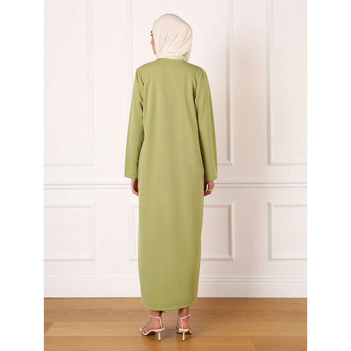 طقم منسق من كيمونو وفستان طويل بتفاصيل ربطة-women-clothing-coordsets-image-6