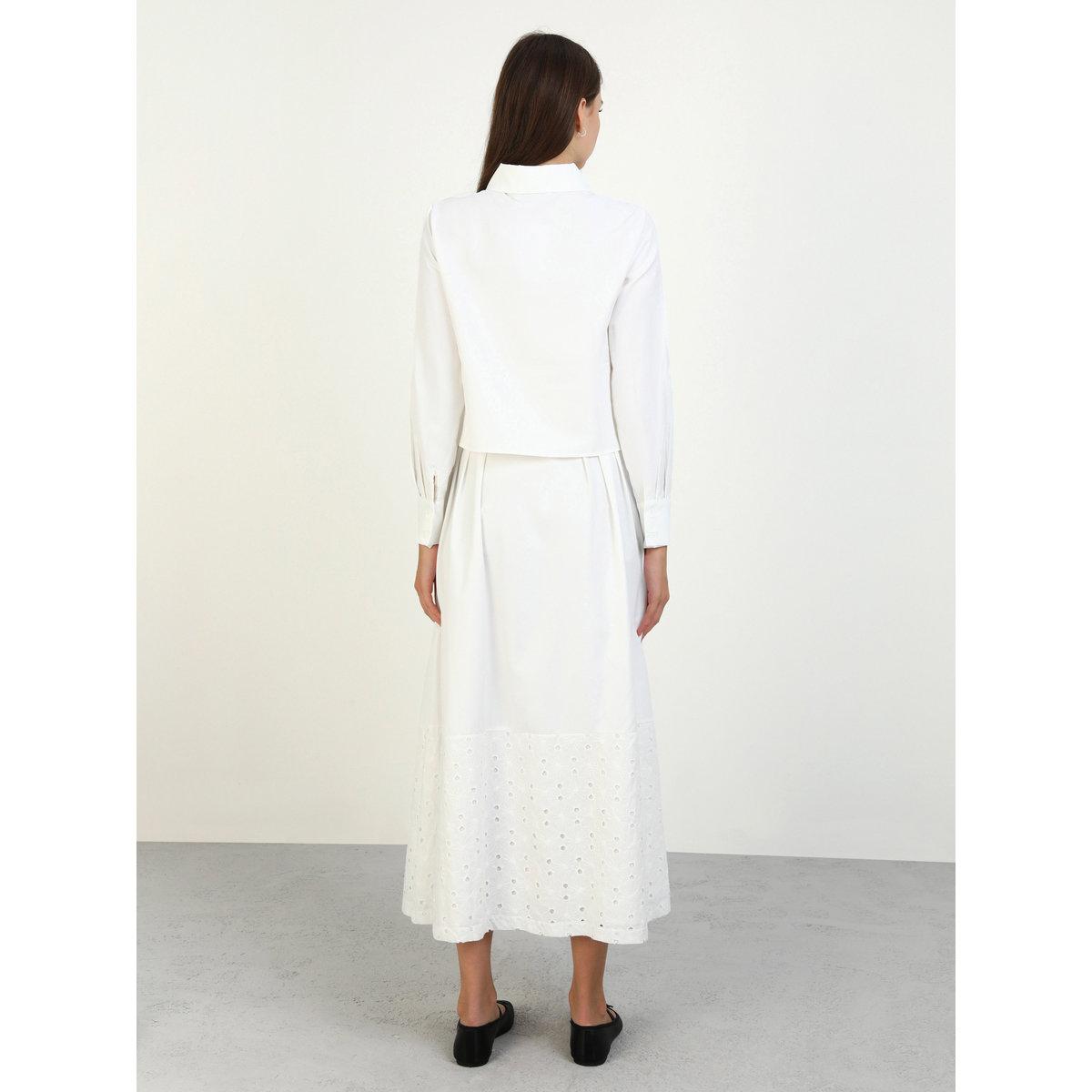 طقم منسق من تنورة طويلة وبلوزة بتفاصيل أزرار-women-clothing-coordsets-image-5