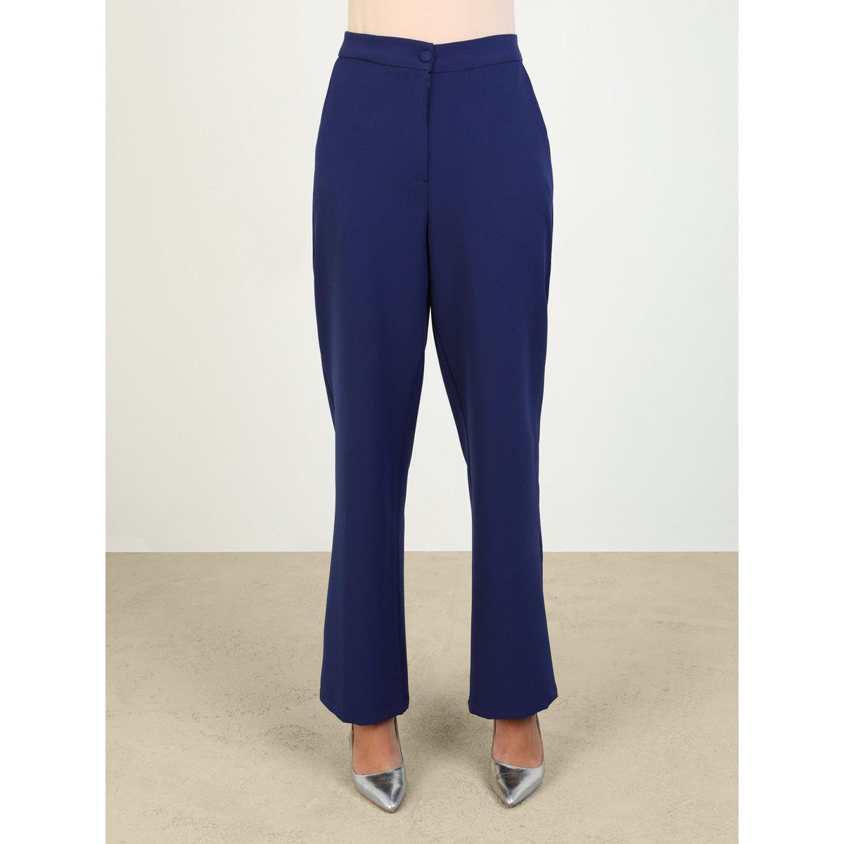 Modanisa X Styli Navy Blue Bishop Sleeve Tunic with Trousers Co-Ords-women-clothing-coordsets-image-6