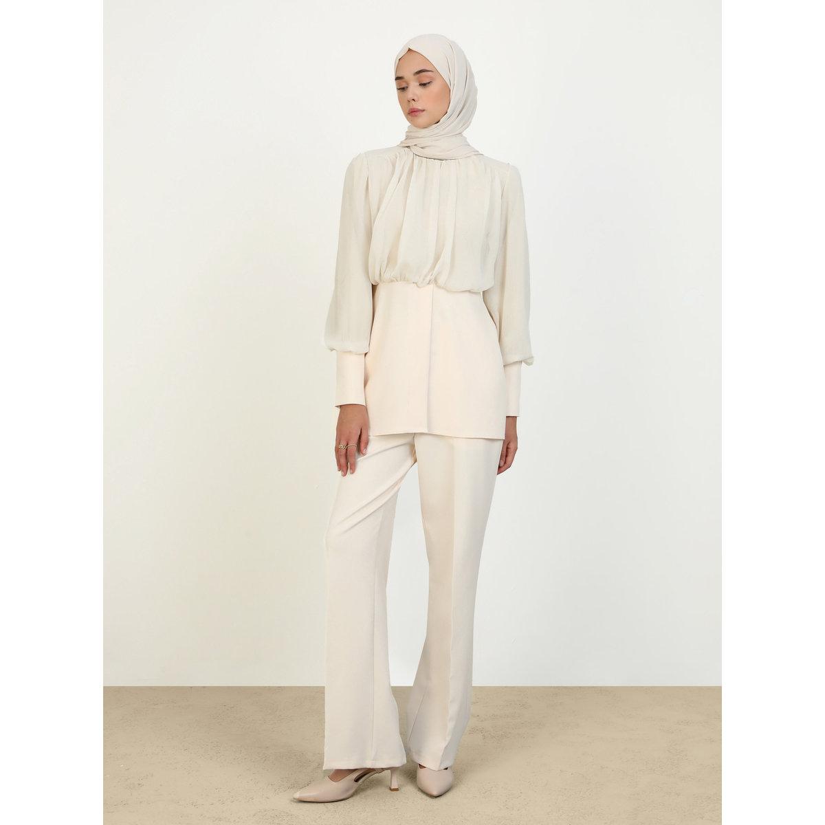 طقم منسق من بنطال وتونيك بأكمام بيشوب-women-clothing-coordsets-image-1