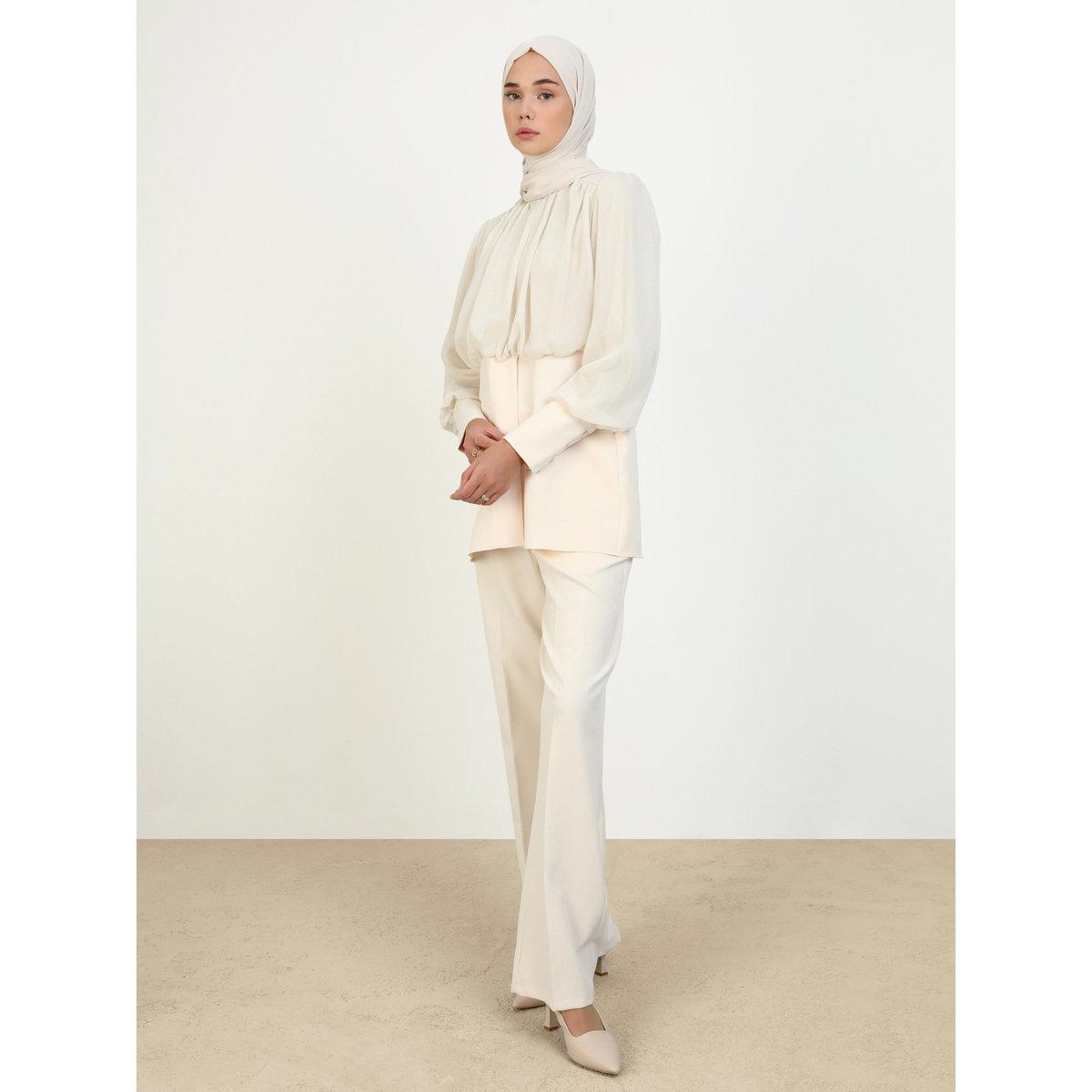 طقم منسق من بنطال وتونيك بأكمام بيشوب-women-clothing-coordsets-image-2