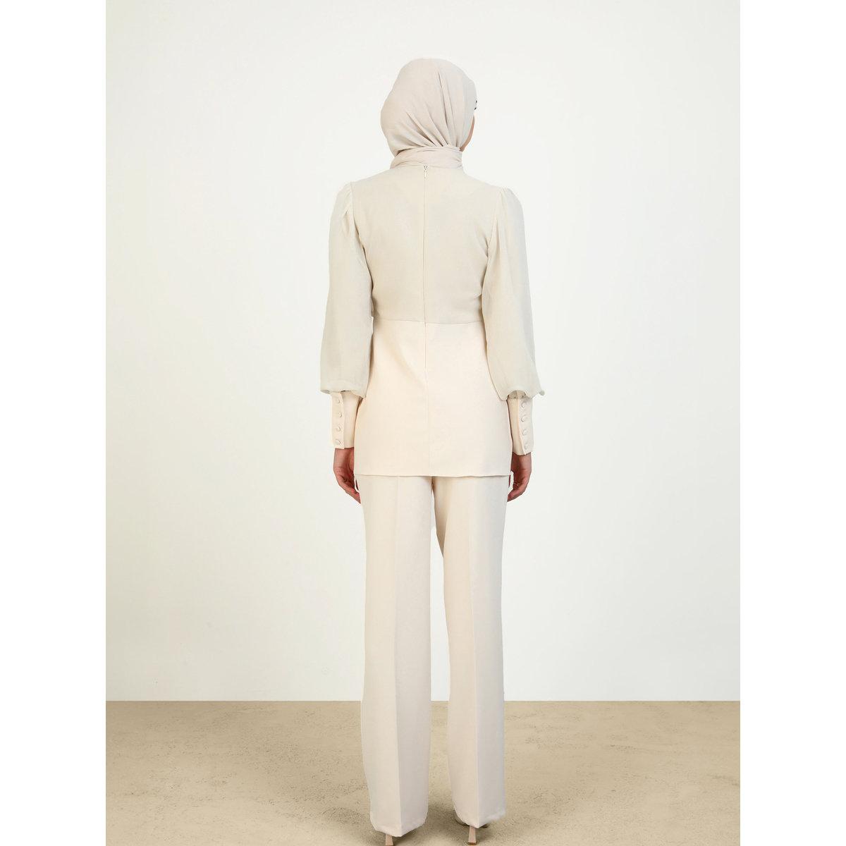 طقم منسق من بنطال وتونيك بأكمام بيشوب-women-clothing-coordsets-image-6