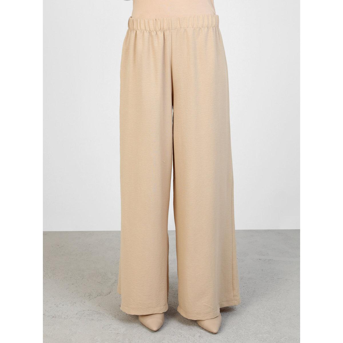 Modanisa X Styli Beige Solid Round Neck Tunic and Trousers Co-Ords-women-clothing-coordsets-image-5