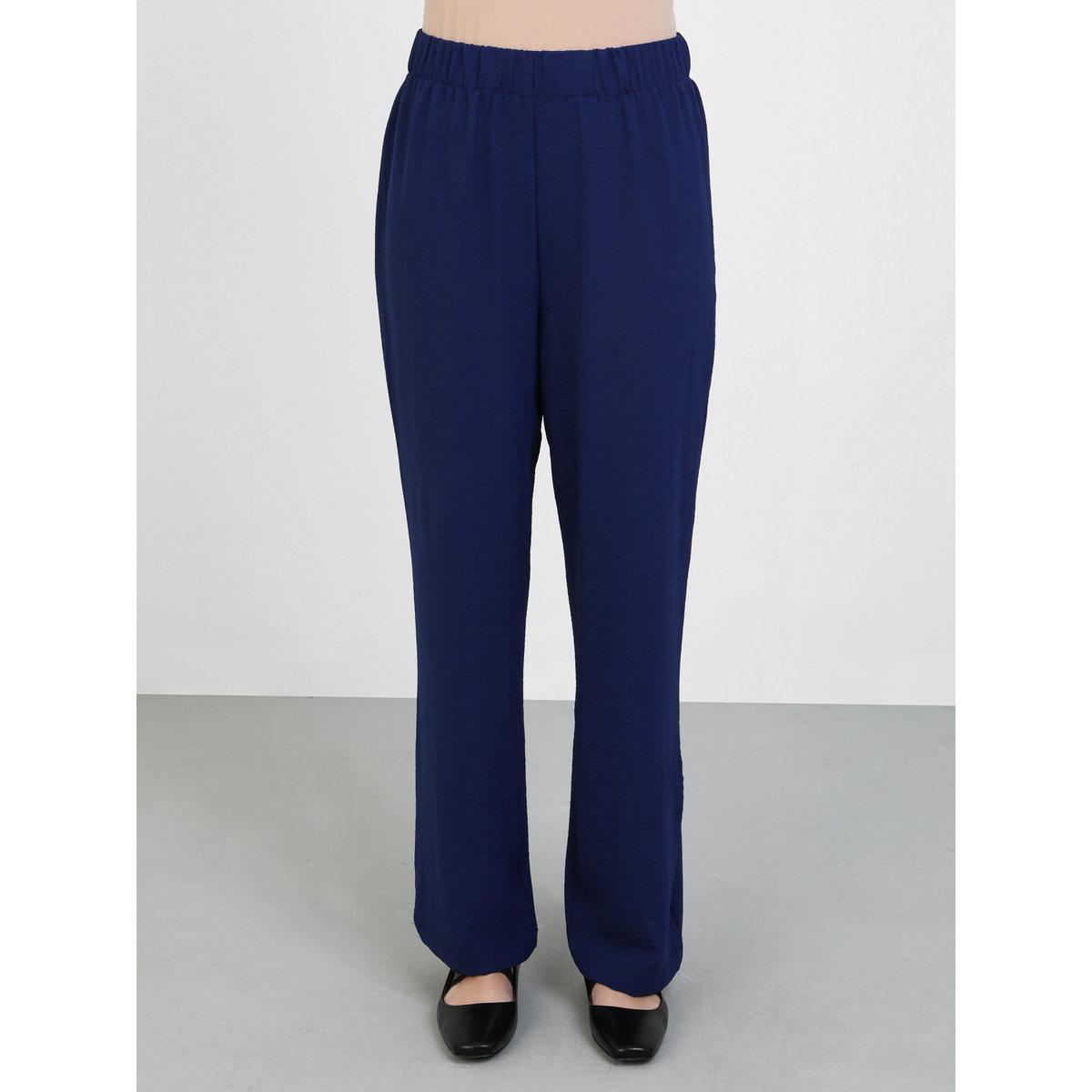 Modanisa X Styli Navy Blue Buttoned Ruched Waist Tunic with Trousers Co-Ords-women-clothing-coordsets-image-5