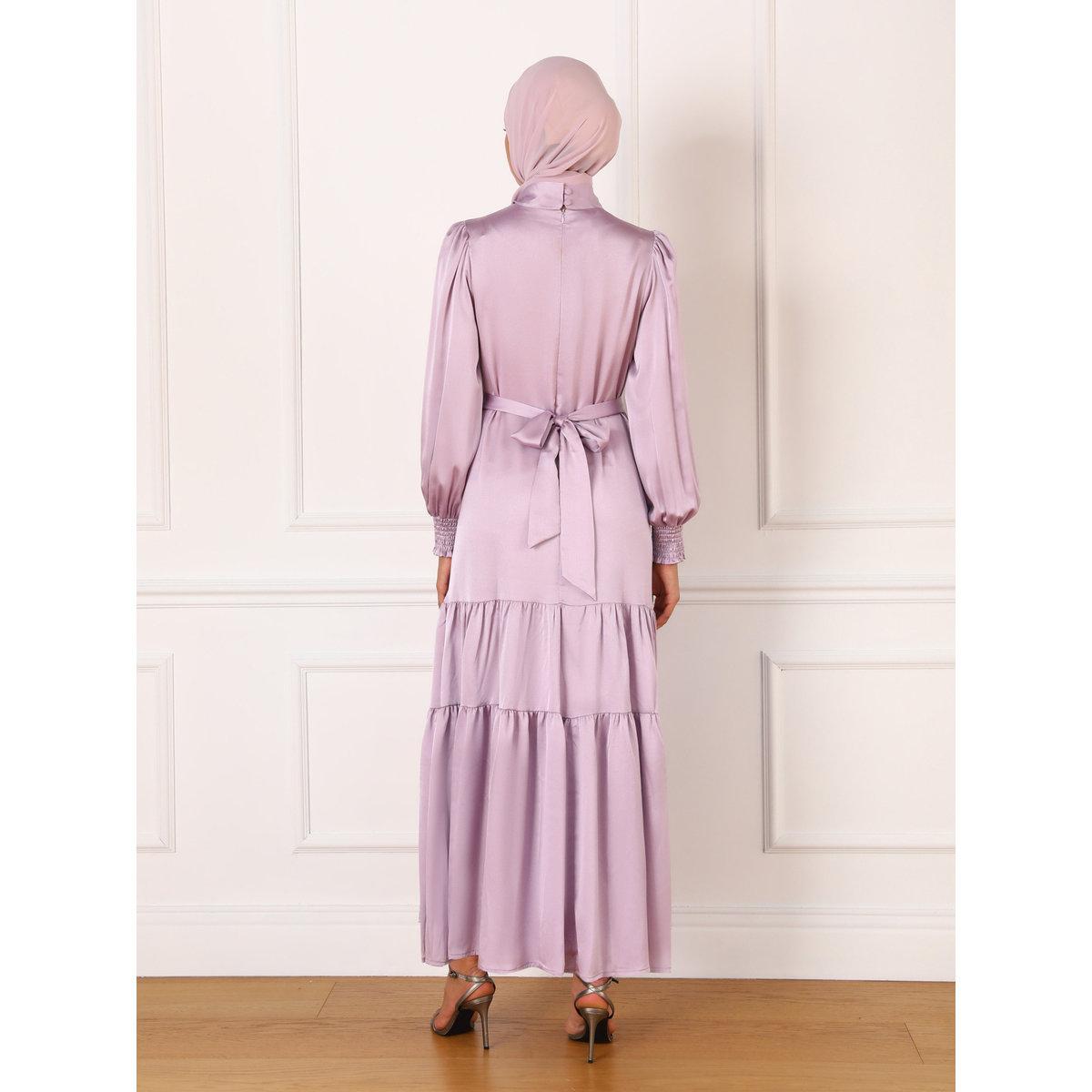 فستان طويل ساتان بتفاصيل كسرات-women-clothing-dresses-image-5