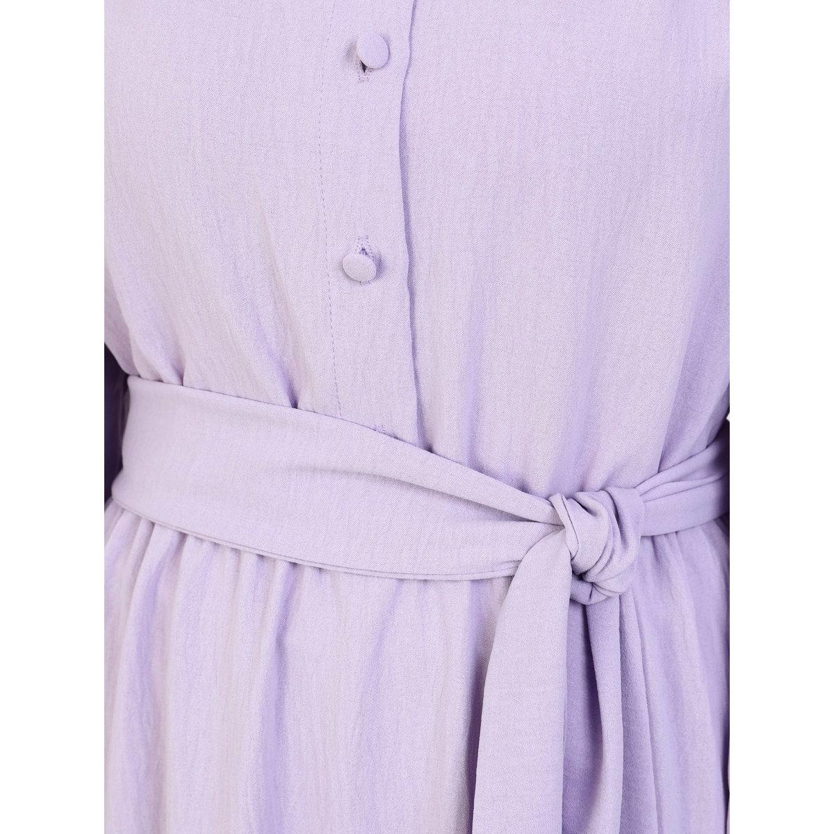 Modanisa X Styli Lilac Balloon Sleeve Ruffled Hem Maxi Dress-women-clothing-dresses-image-5