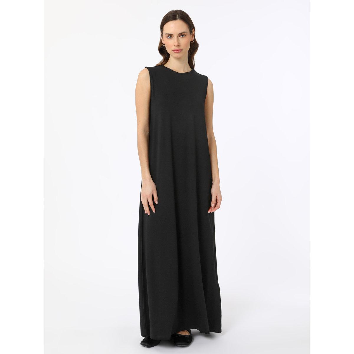 Modanisa X Styli Solid Sleeveless Round Neck Maxi Dress-women-clothing-dresses-image-3