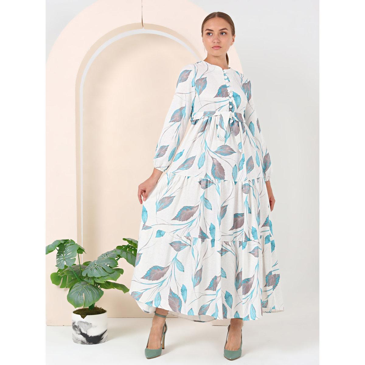 فستان طويل بطبعة زهور مع تفاصيل أزرار-women-clothing-dresses-image-2