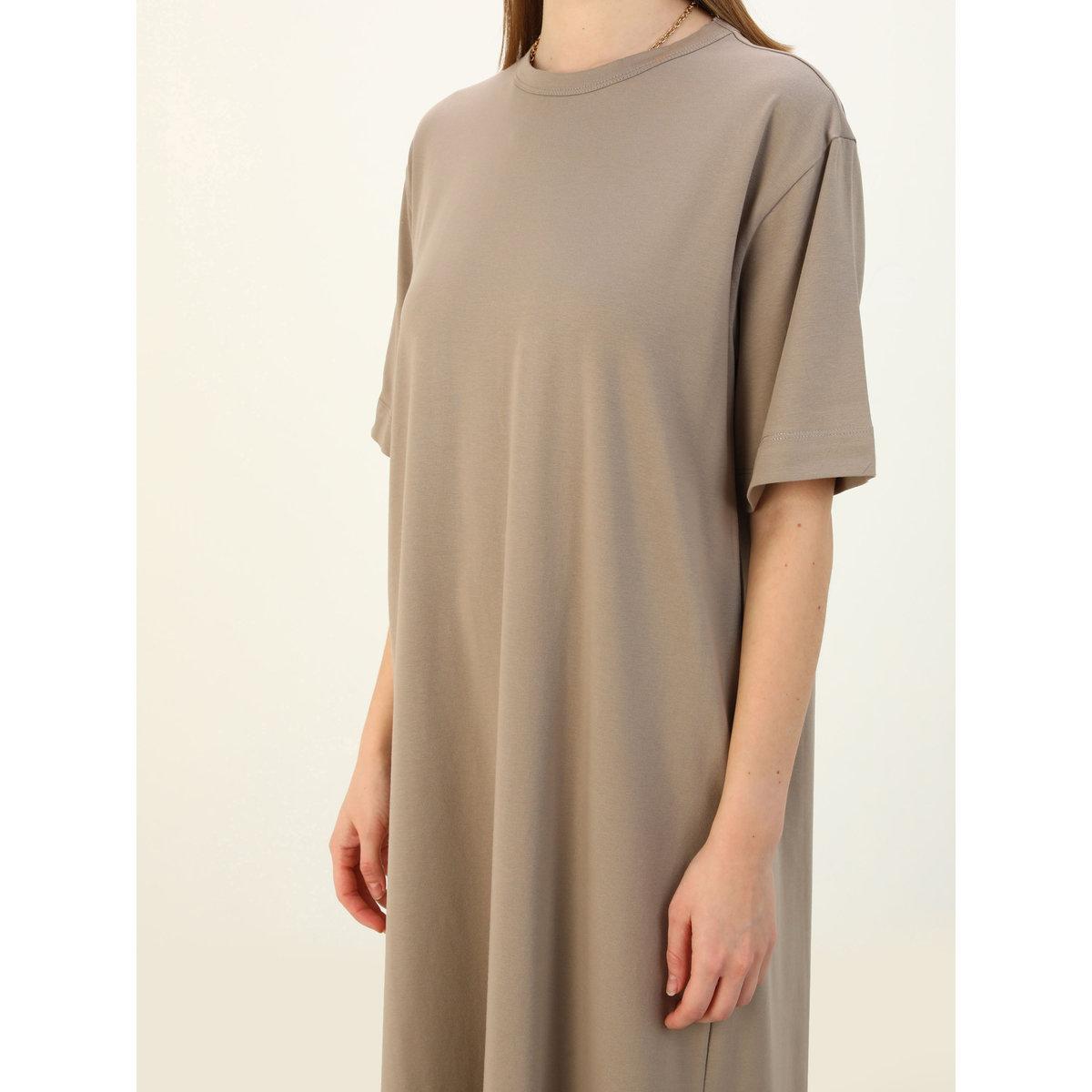 فستان طويل سادة بنمط تيشيرت-women-clothing-dresses-image-4