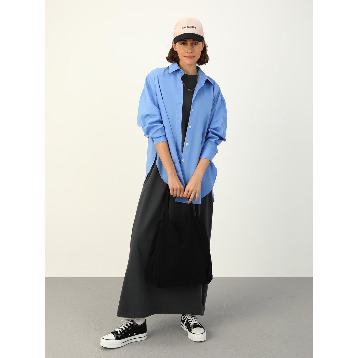 فستان طويل سادة بنمط تيشيرت-women-clothing-dresses-image-1