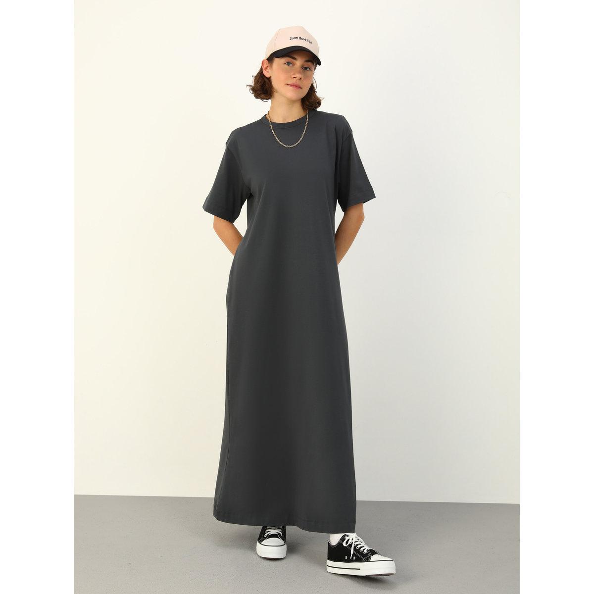 فستان طويل سادة بنمط تيشيرت-women-clothing-dresses-image-3