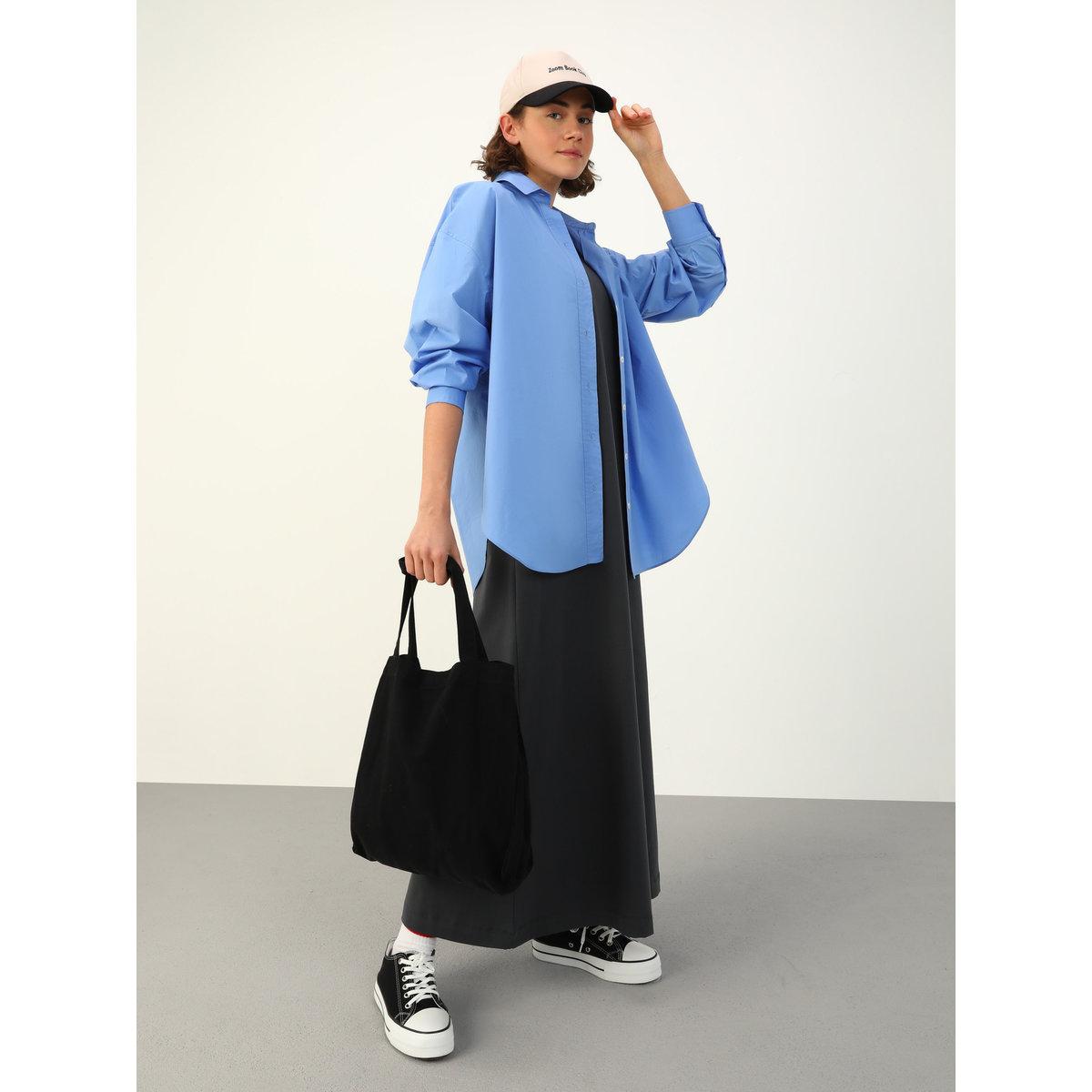 فستان طويل سادة بنمط تيشيرت-women-clothing-dresses-image-7