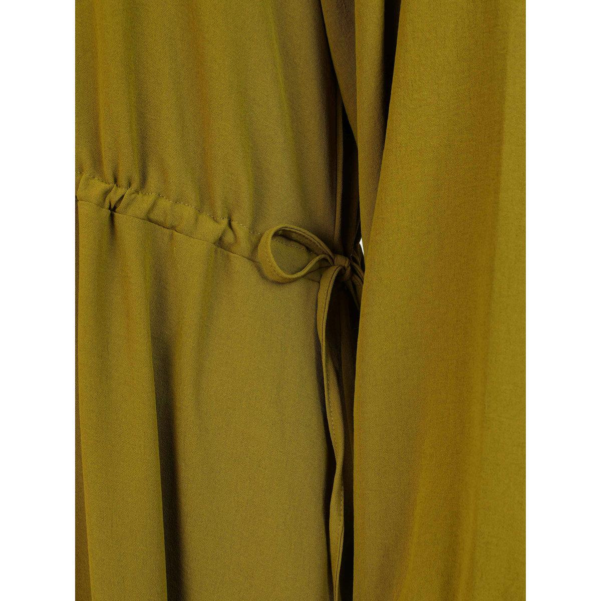 Modanisa X Styli Olive Green Balloon Sleeve Maxi Dress-women-clothing-dresses-image-3