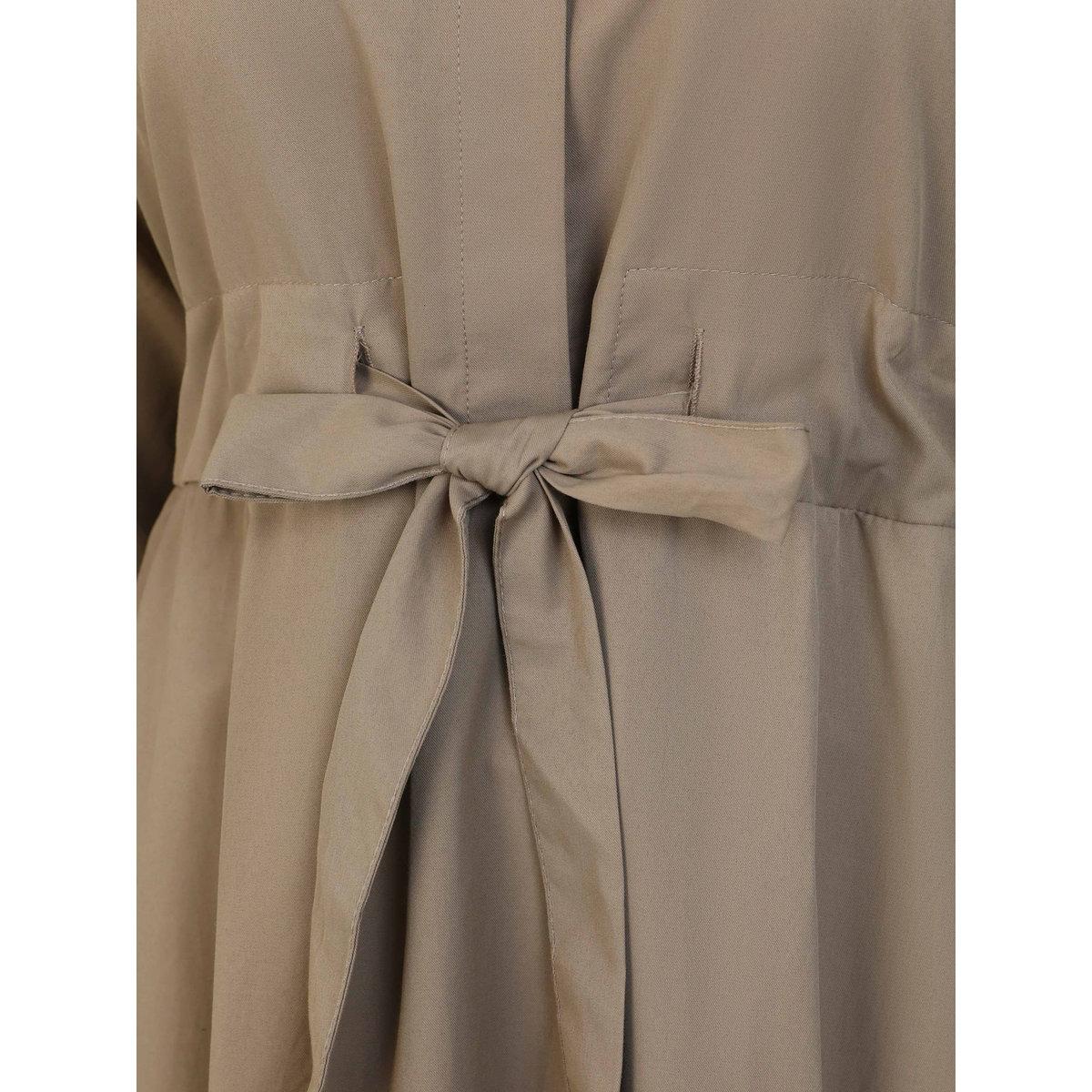 Modanisa X Styli Brown Maxi Dress with Drawstring Tie Belt-women-clothing-dresses-image-4