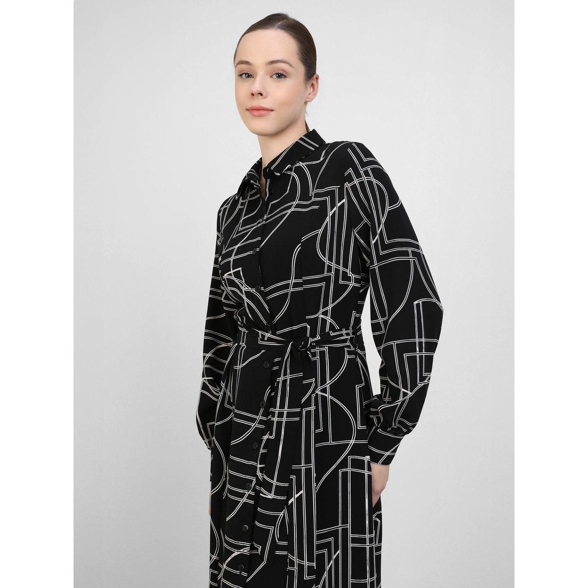 Modanisa X Styli All-Over Print Buttoned Maxi Dress with Tie-Up Belt-women-clothing-dresses-image-2