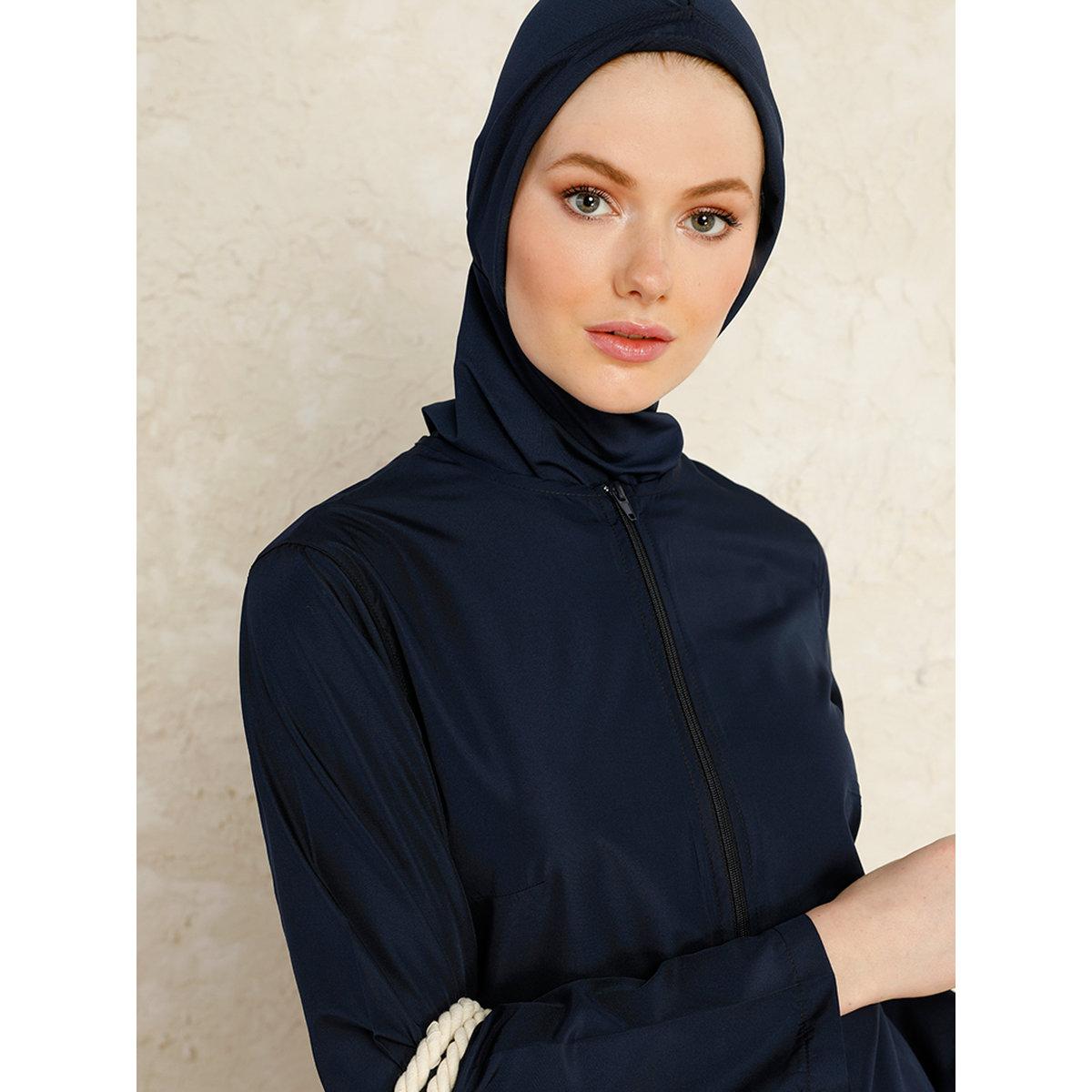 Modanisa X Styli Navy Blue Full Coverage Front Zip Burkini Set-women-clothing-swimandbeach-swim-burkinis-image-3