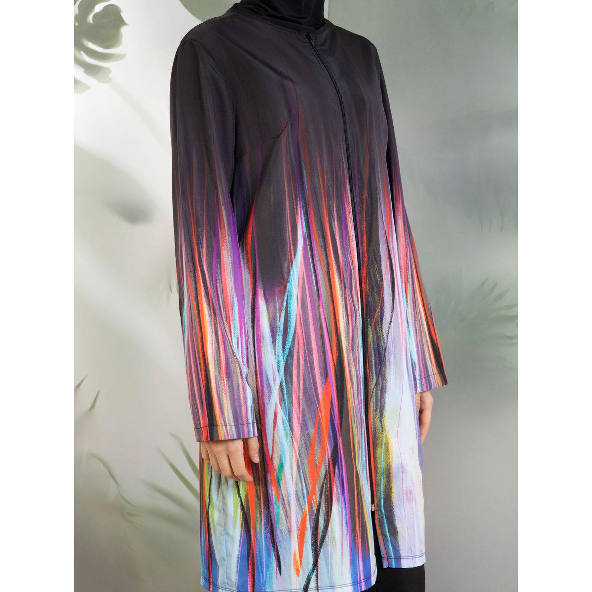 Modanisa X Styli Multi Gradient Print Front Zip Burkini-women-clothing-swimandbeach-swim-burkinis-image-3