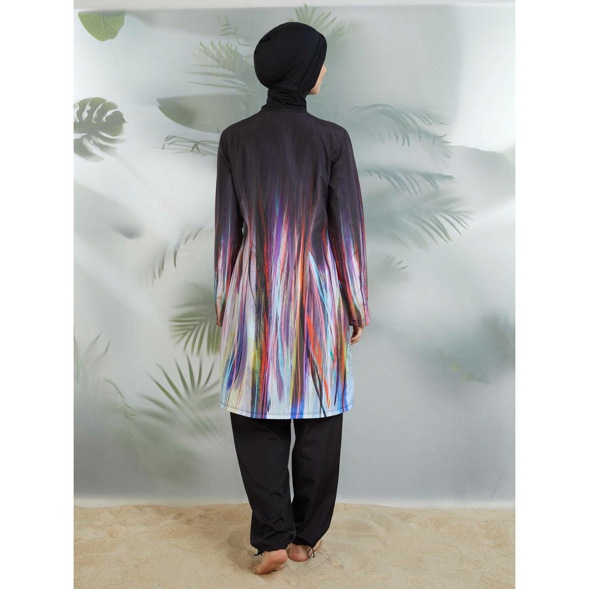 Modanisa X Styli Multi Gradient Print Front Zip Burkini-women-clothing-swimandbeach-swim-burkinis-image-4