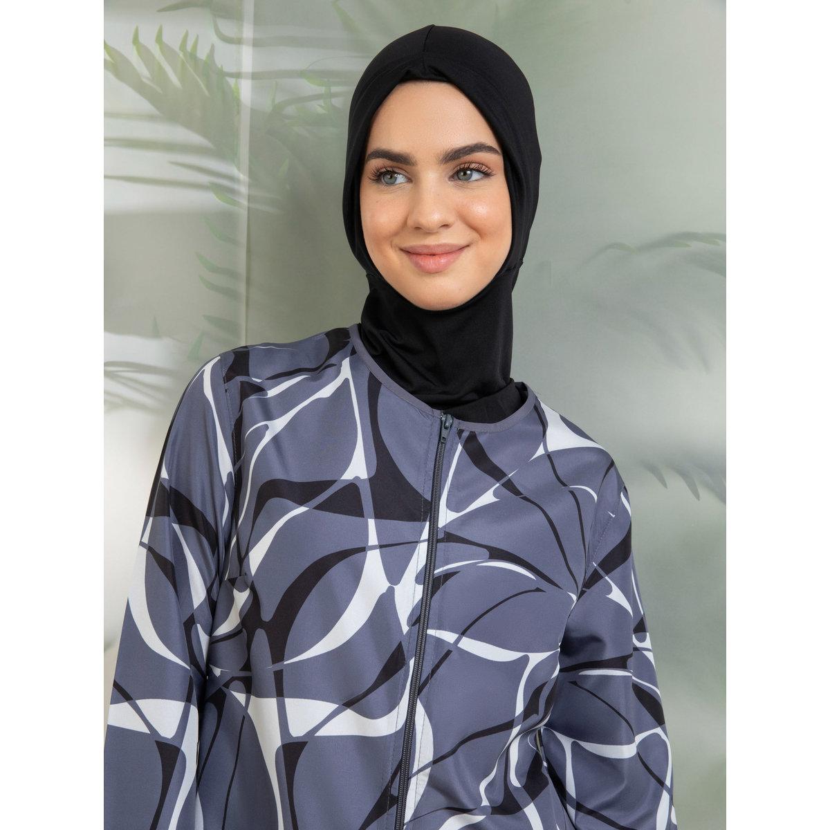 Modanisa X Styli Grey All Over Print Burkini Set-women-clothing-swimandbeach-swim-burkinis-image-3
