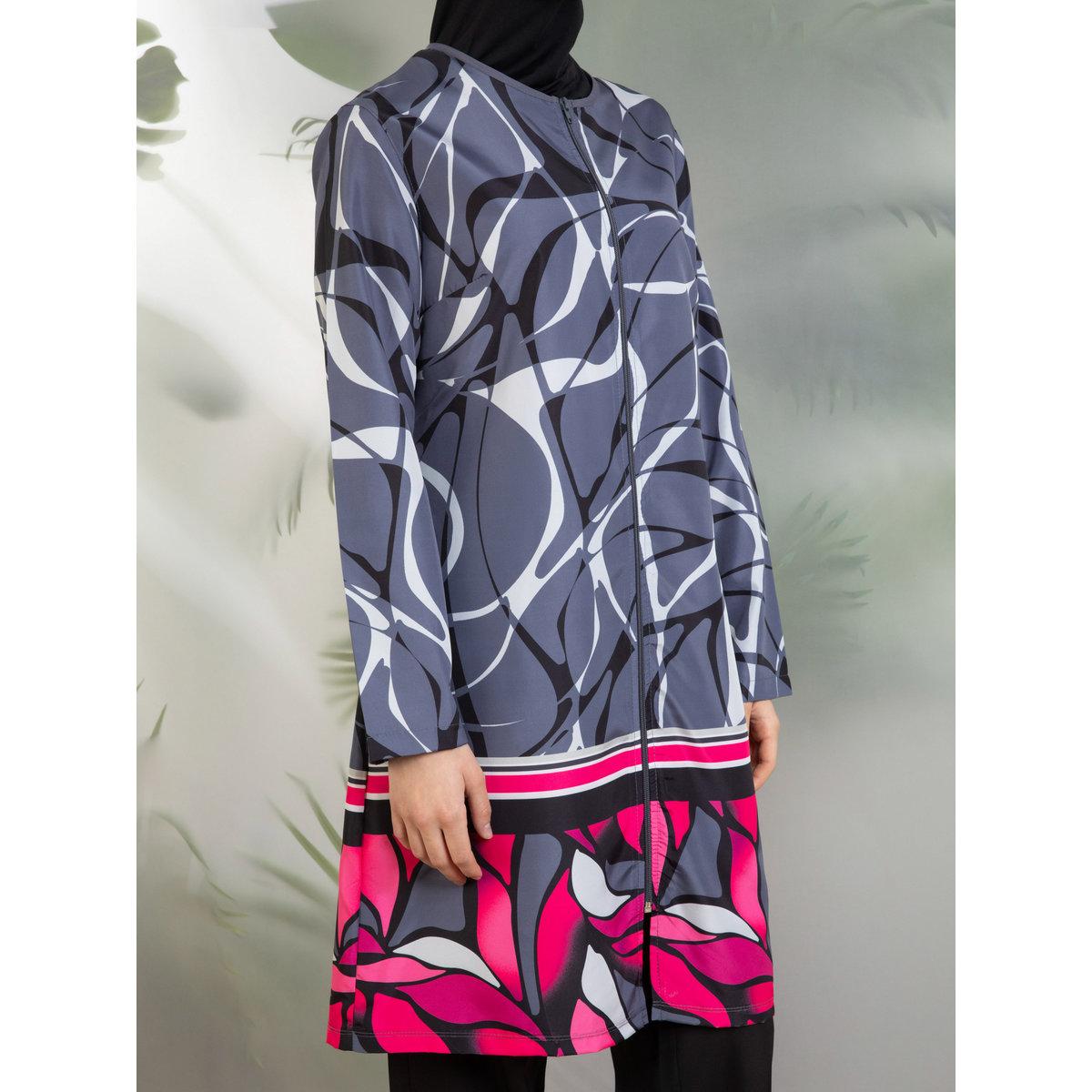 Modanisa X Styli Grey All Over Print Burkini Set-women-clothing-swimandbeach-swim-burkinis-image-4