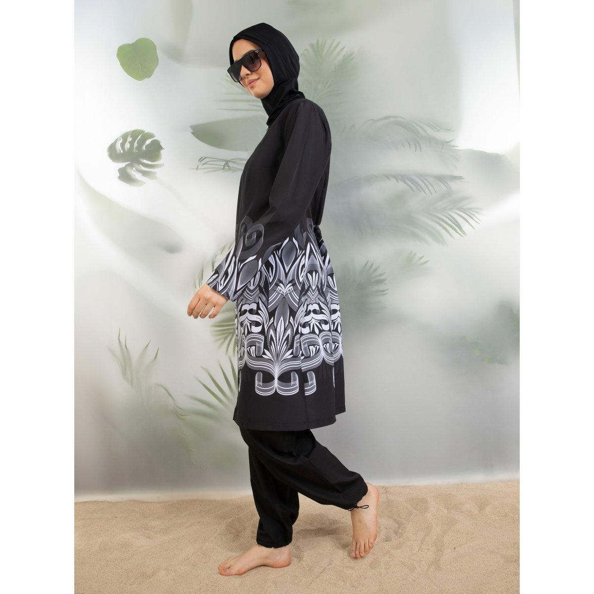 Modanisa X Styli Black Printed Hem Burkini Set-women-clothing-swimandbeach-swim-burkinis-image-3