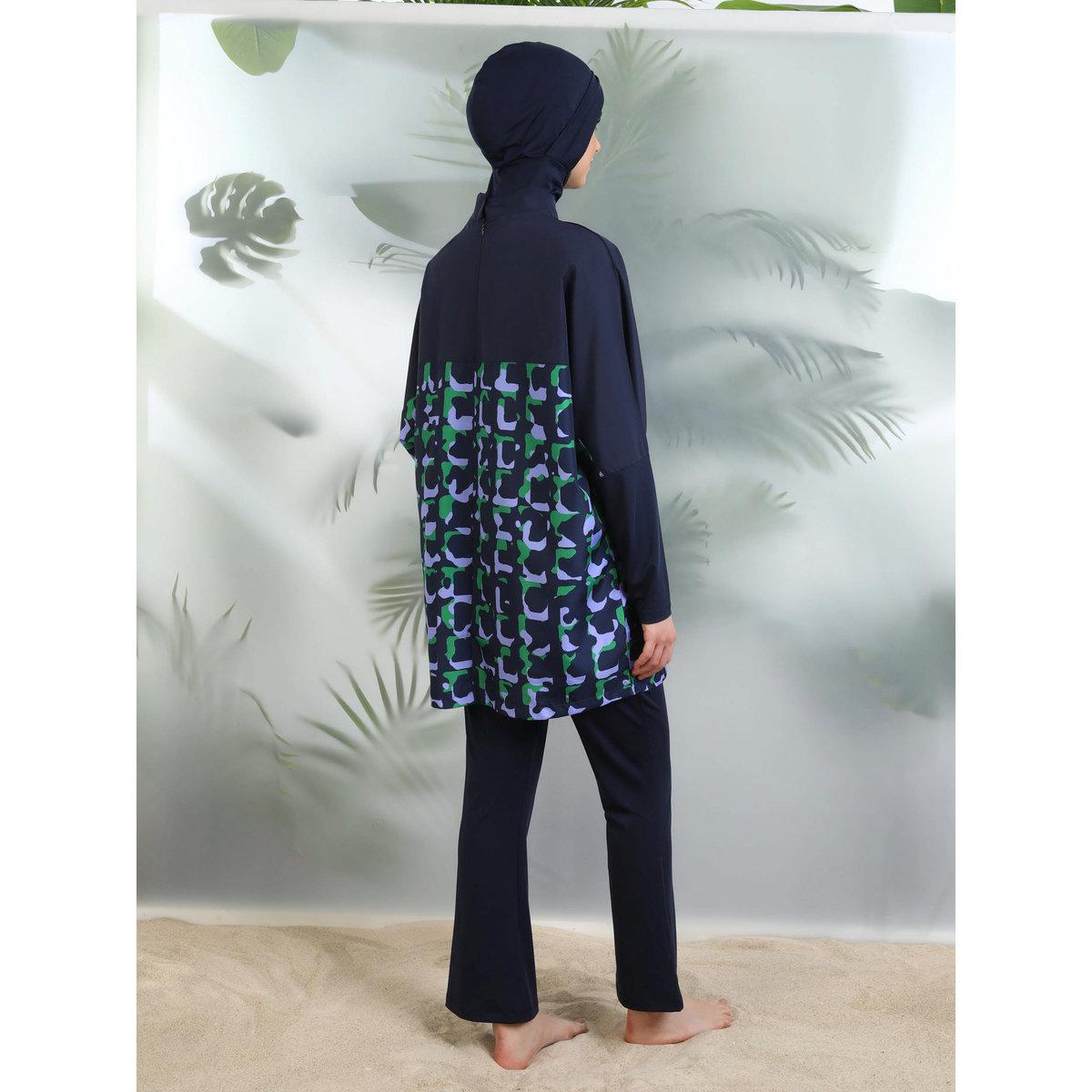 Modanisa X Styli Navy Blue Printed Burkini Set-women-clothing-swimandbeach-swim-burkinis-image-7