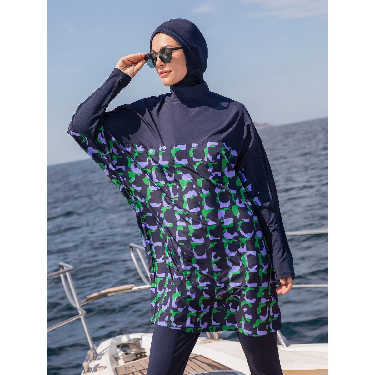 Modanisa X Styli Navy Blue Printed Burkini Set-women-clothing-swimandbeach-swim-burkinis-image-9