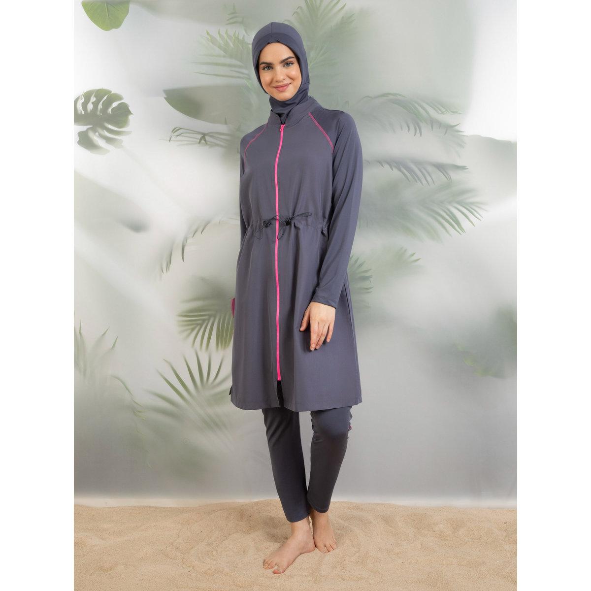 Modanisa X Styli Grey Long Sleeve Burkini with Leggings Set-women-clothing-swimandbeach-swim-burkinis-image-1