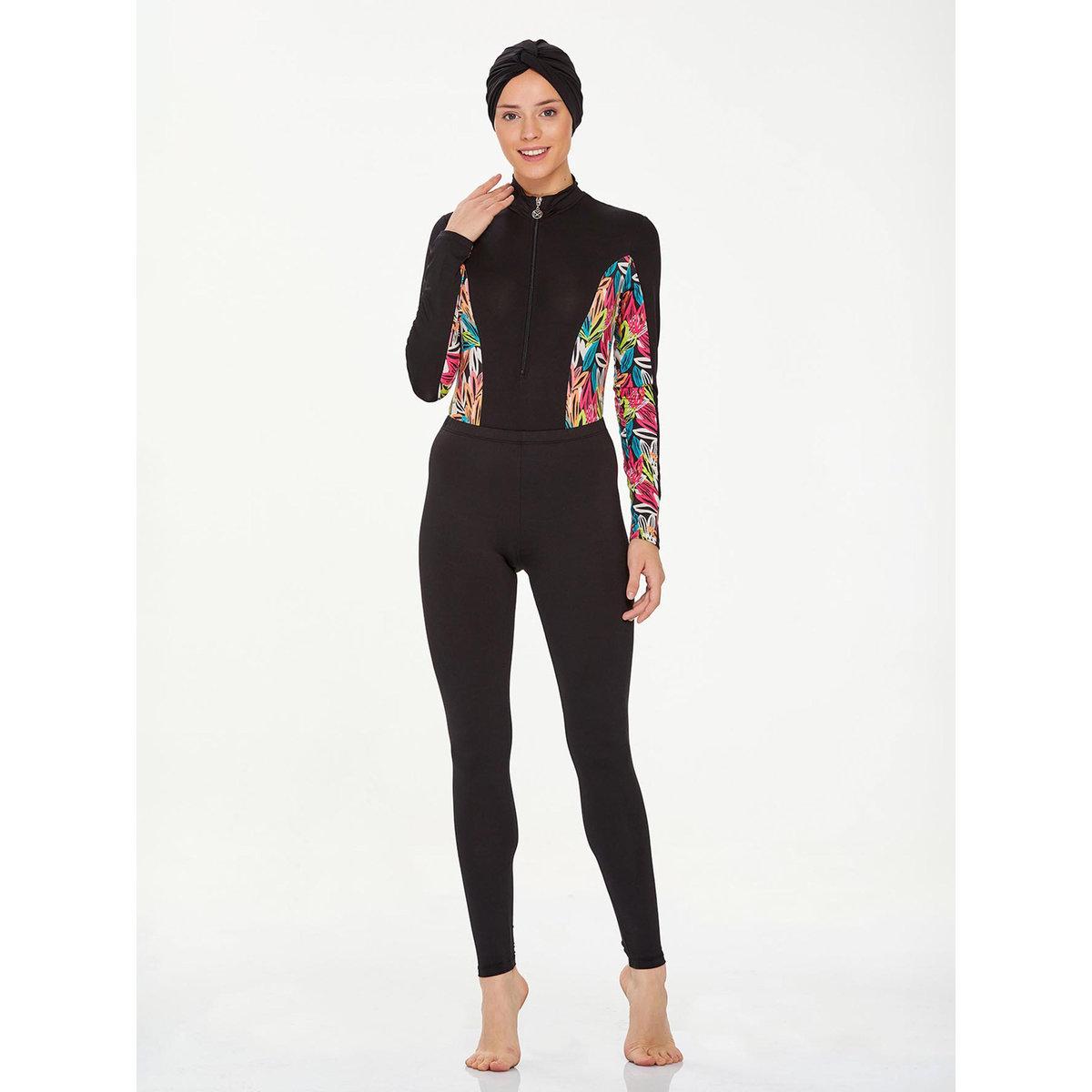Modanisa X Styli 4-Piece Black Printed Panel Burkini Set-women-clothing-swimandbeach-swim-burkinis-image-3