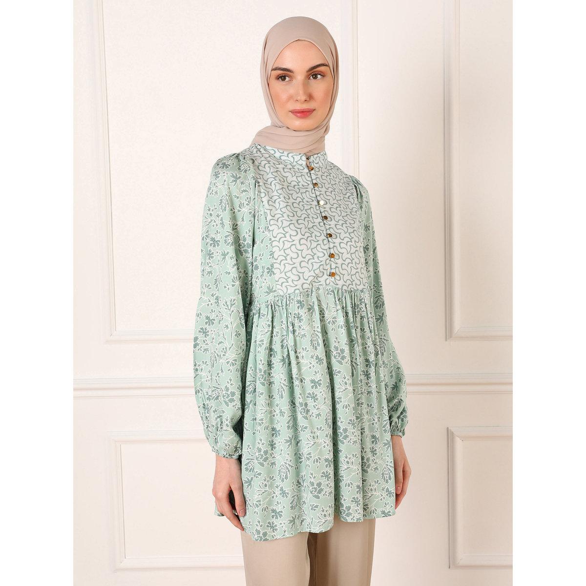 تويك بطبعة زهور وأكمام بالون-women-clothing-shirtsandblouses-blouses-image-3