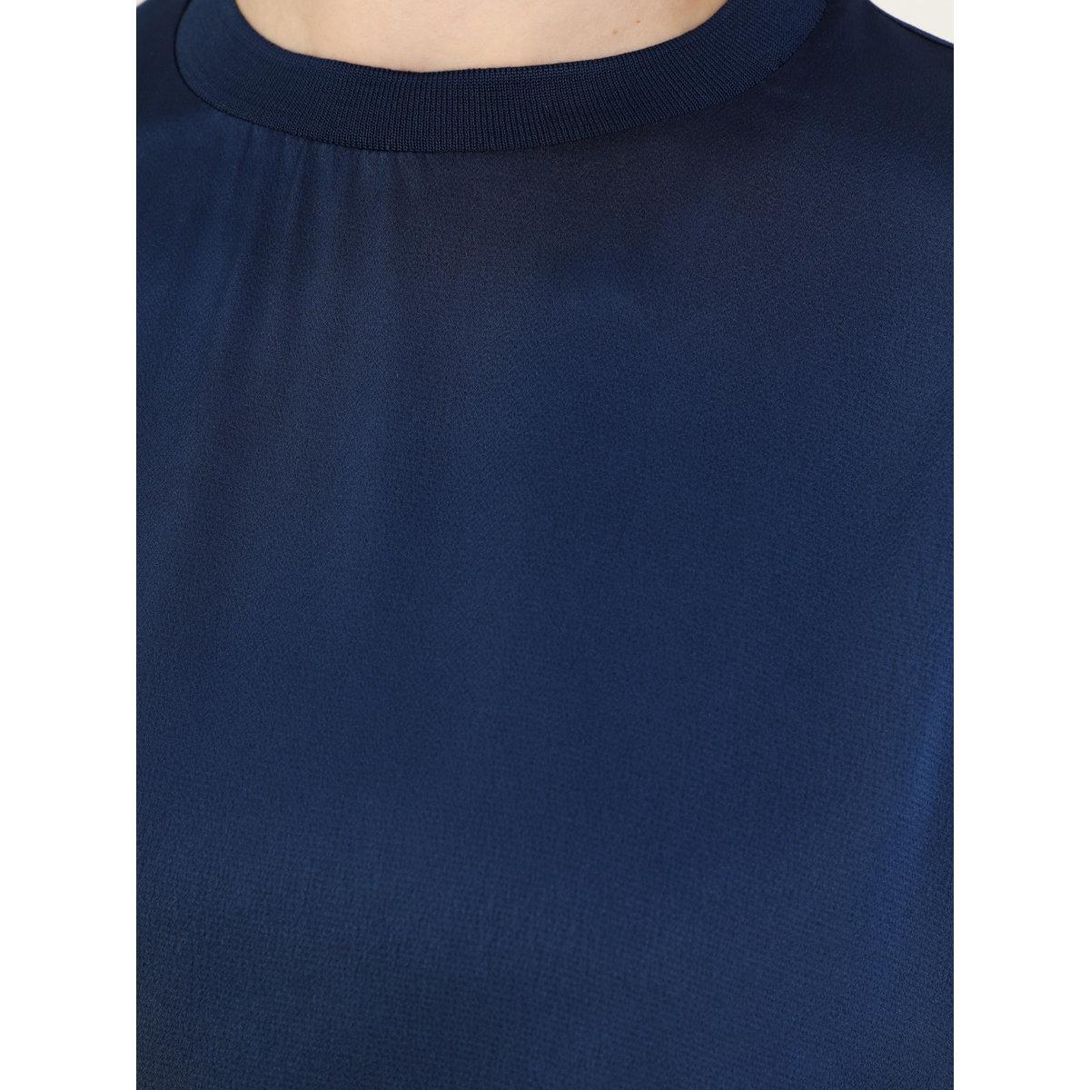 Modanisa X Styli Navy Blue Solid Batwing Sleeve Top-women-clothing-shirtsandblouses-blouses-image-4