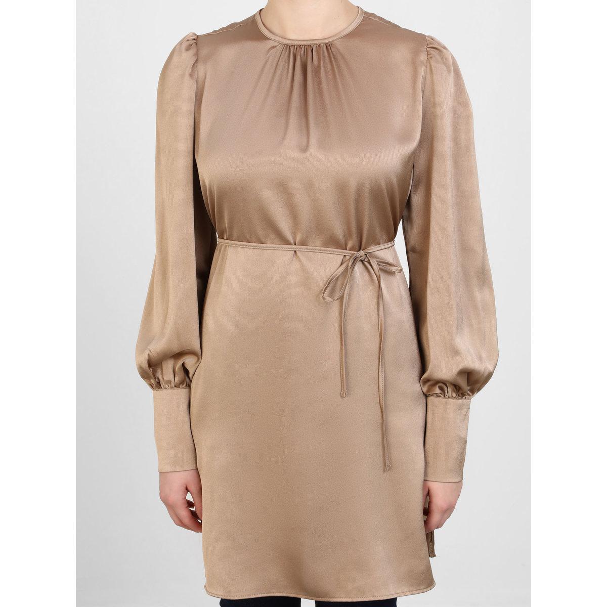 Modanisa X Styli Satin Balloon Sleeve Belted Longline Blouse-women-clothing-shirtsandblouses-blouses-image-3