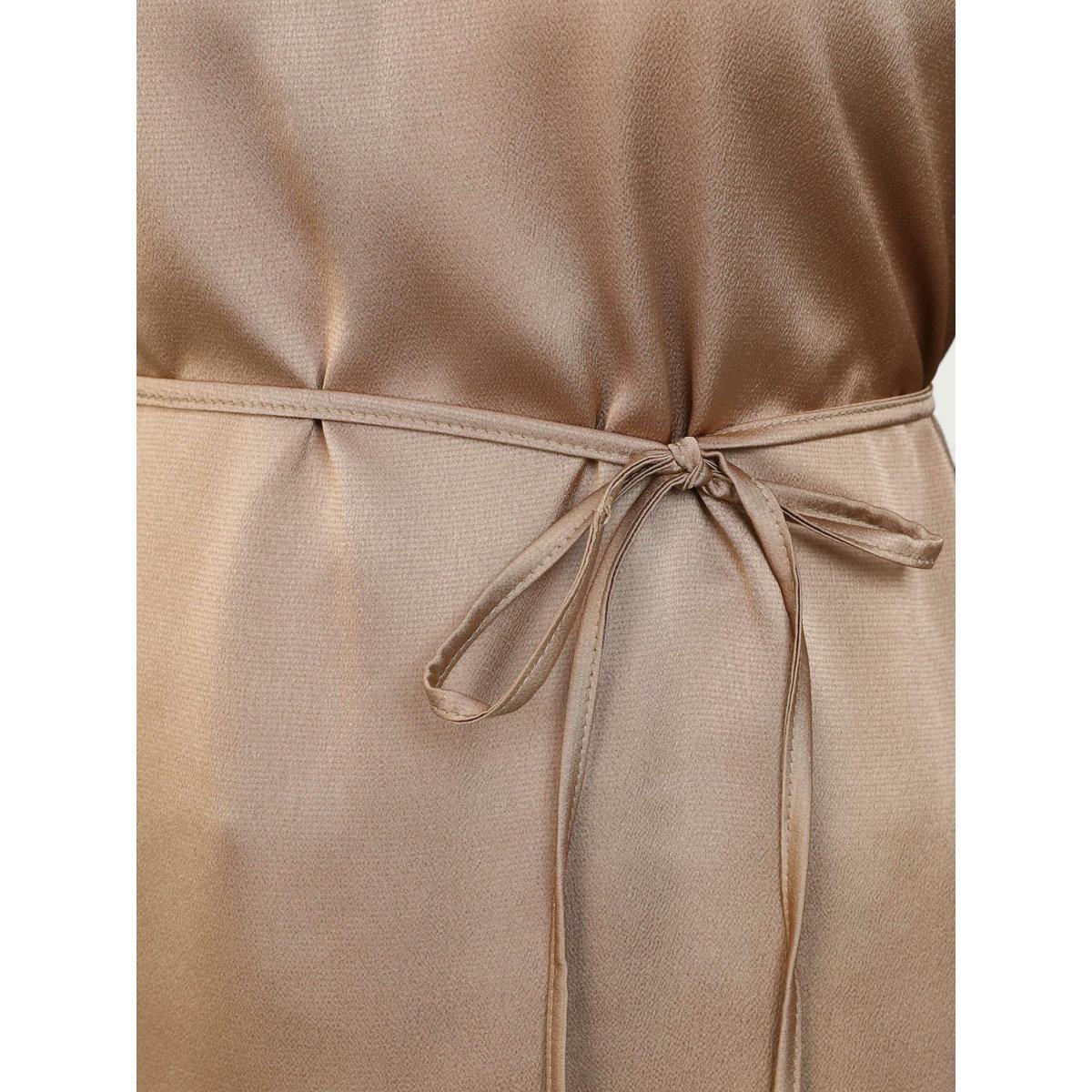 Modanisa X Styli Satin Balloon Sleeve Belted Longline Blouse-women-clothing-shirtsandblouses-blouses-image-4