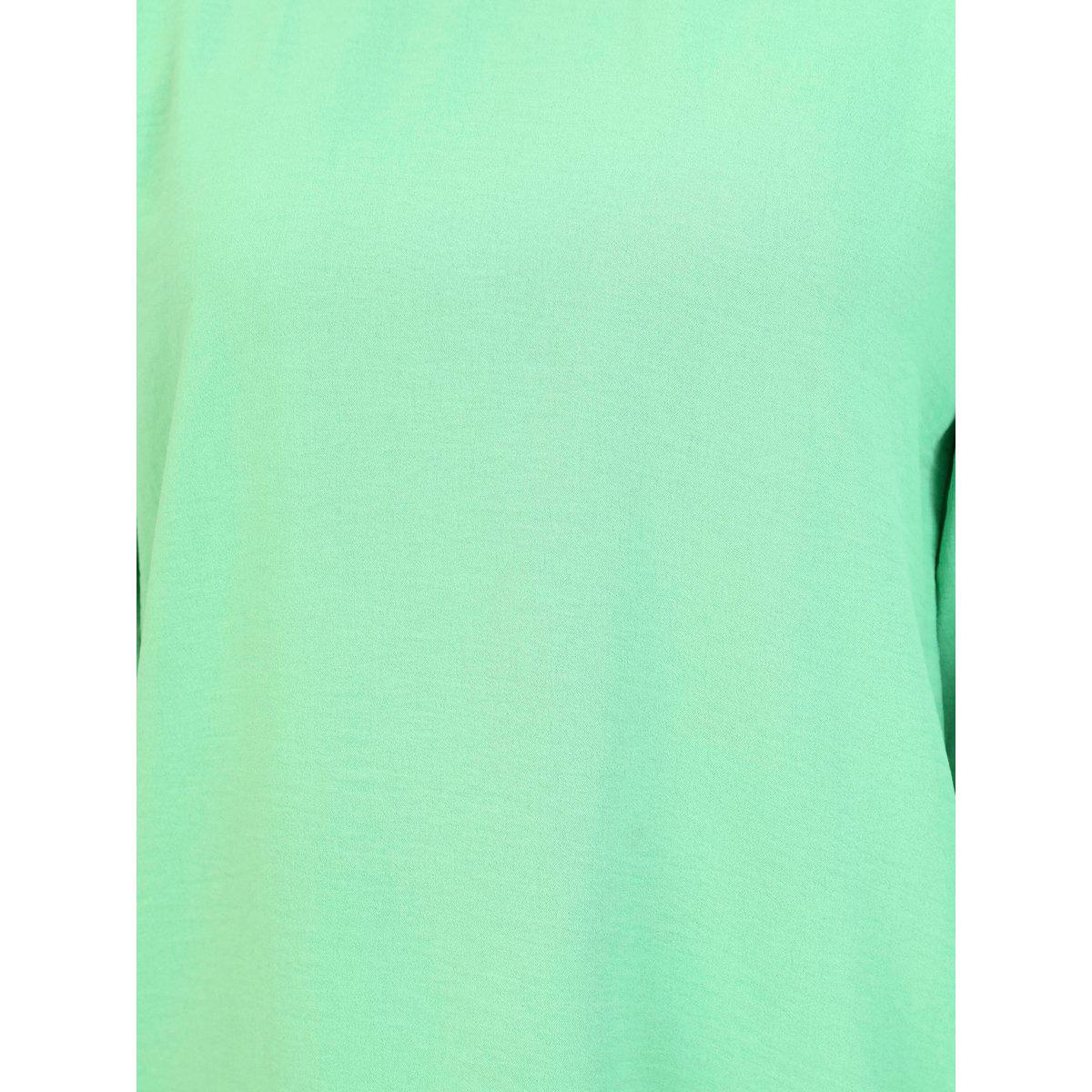 Modanisa X Styli Green Solid Round Neck Longline Blouse-women-clothing-shirtsandblouses-blouses-image-3