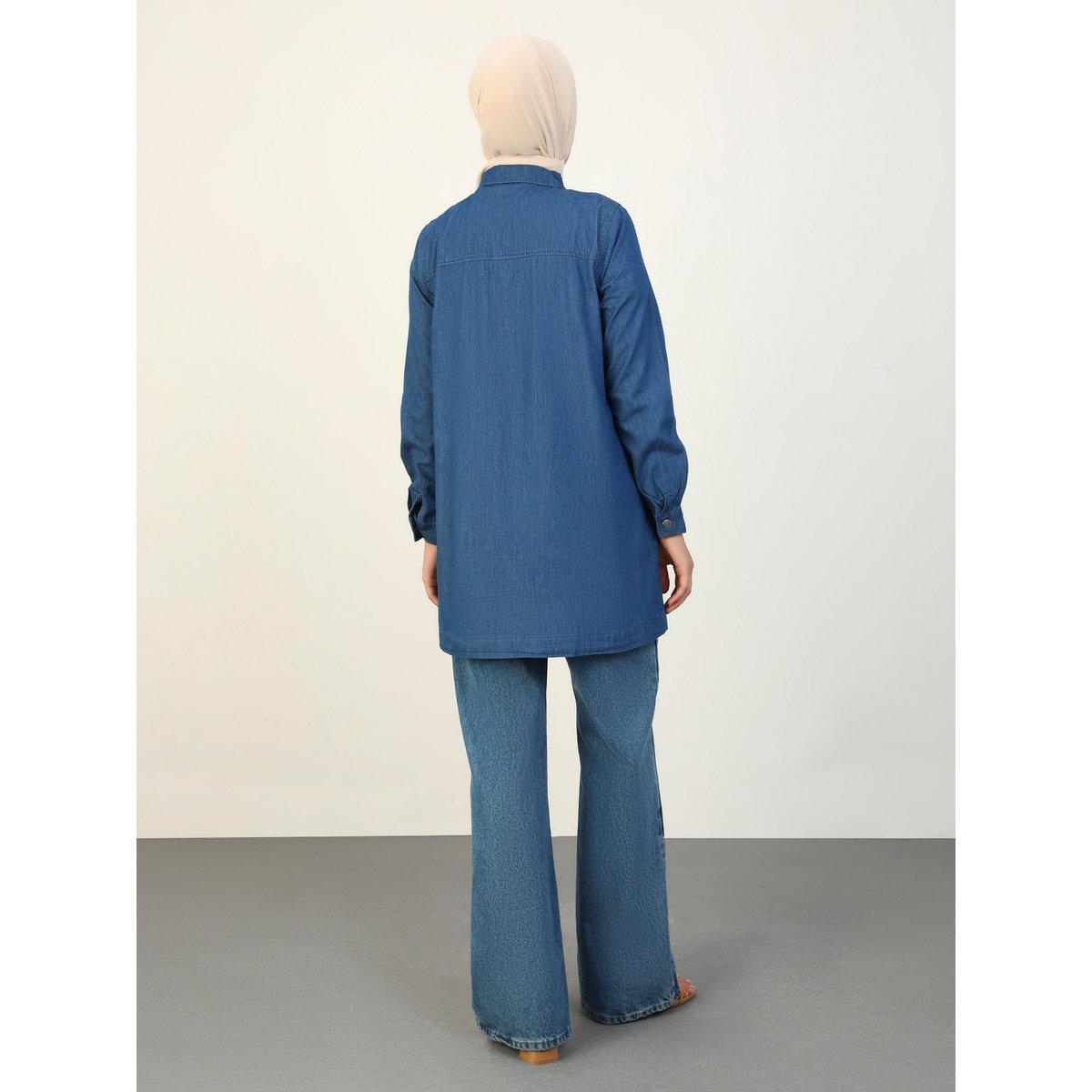 تونيك بنسيج دنيم وتفاصيل أزرار-women-clothing-shirtsandblouses-blouses-image-5