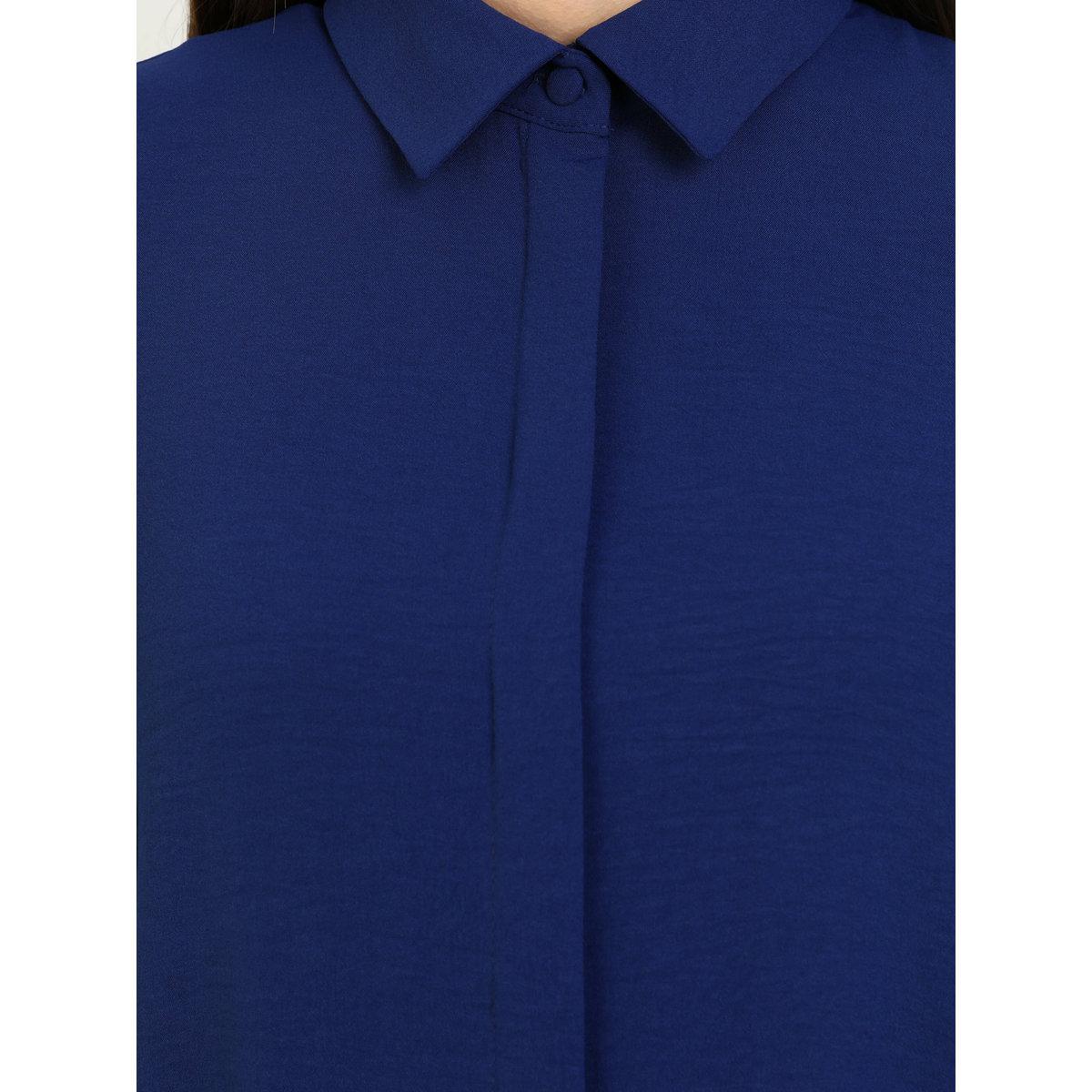 Modanisa X Styli Women Navy Blue Longline Tunic Top-women-clothing-shirtsandblouses-blouses-image-5