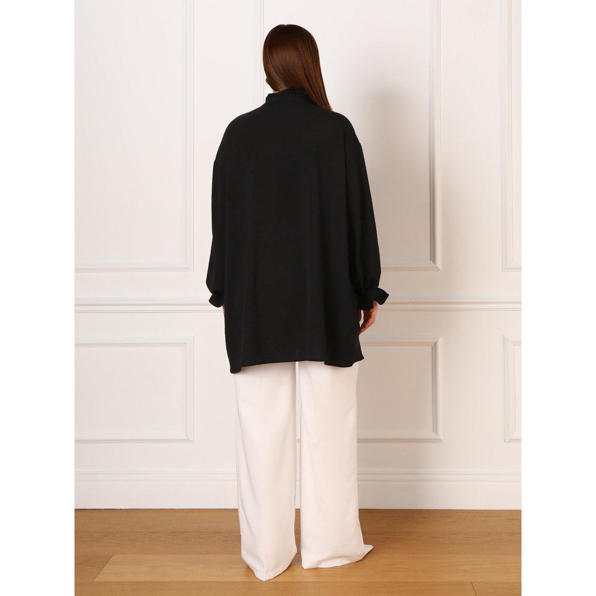 بلوزة تونيك بمقاس كبير بتفاصيل مدروزة-women-clothing-shirtsandblouses-blouses-image-5