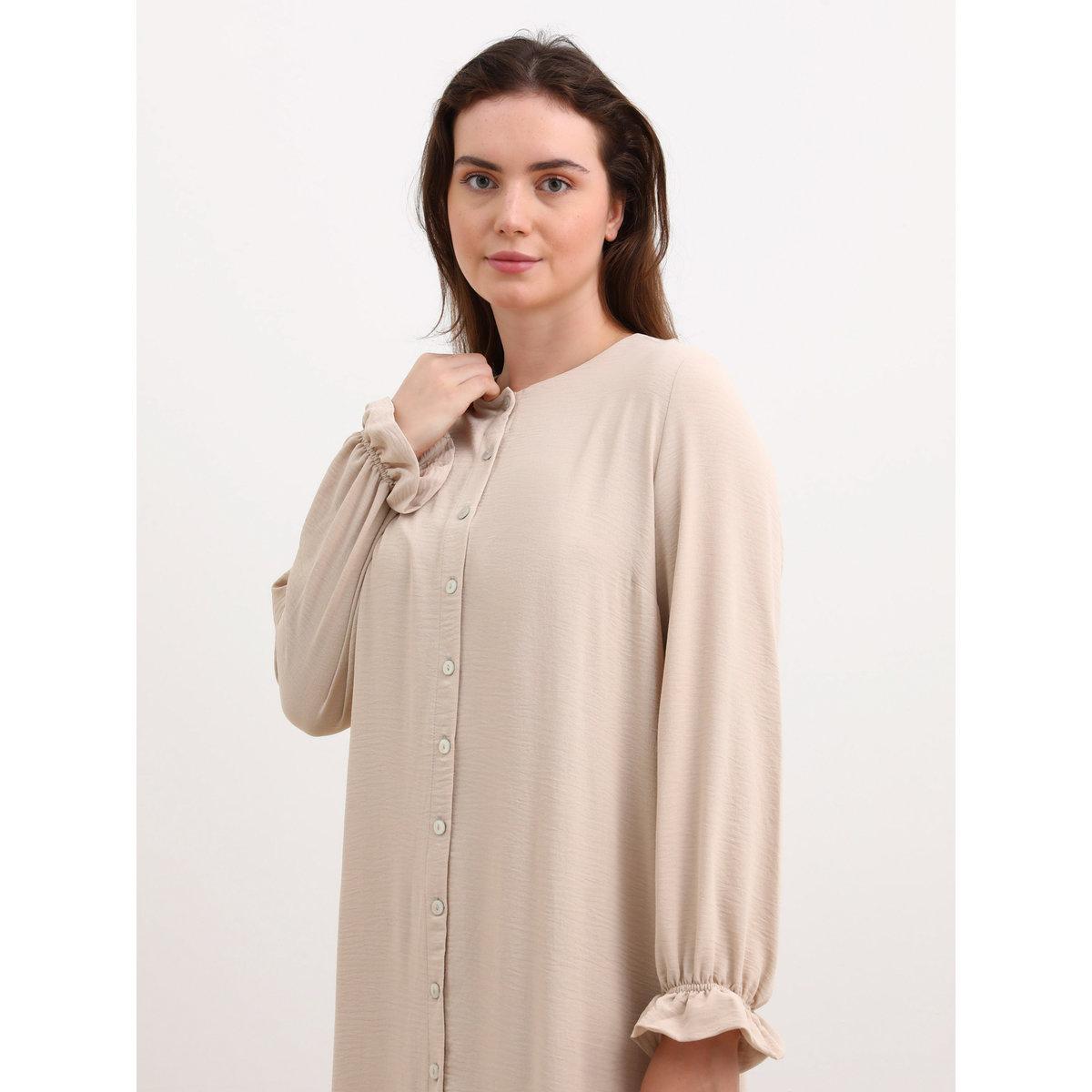 فستان طويل بمقاس كبير مع تفاصيل خصر مُنخفض-women-clothing-dresses-image-4