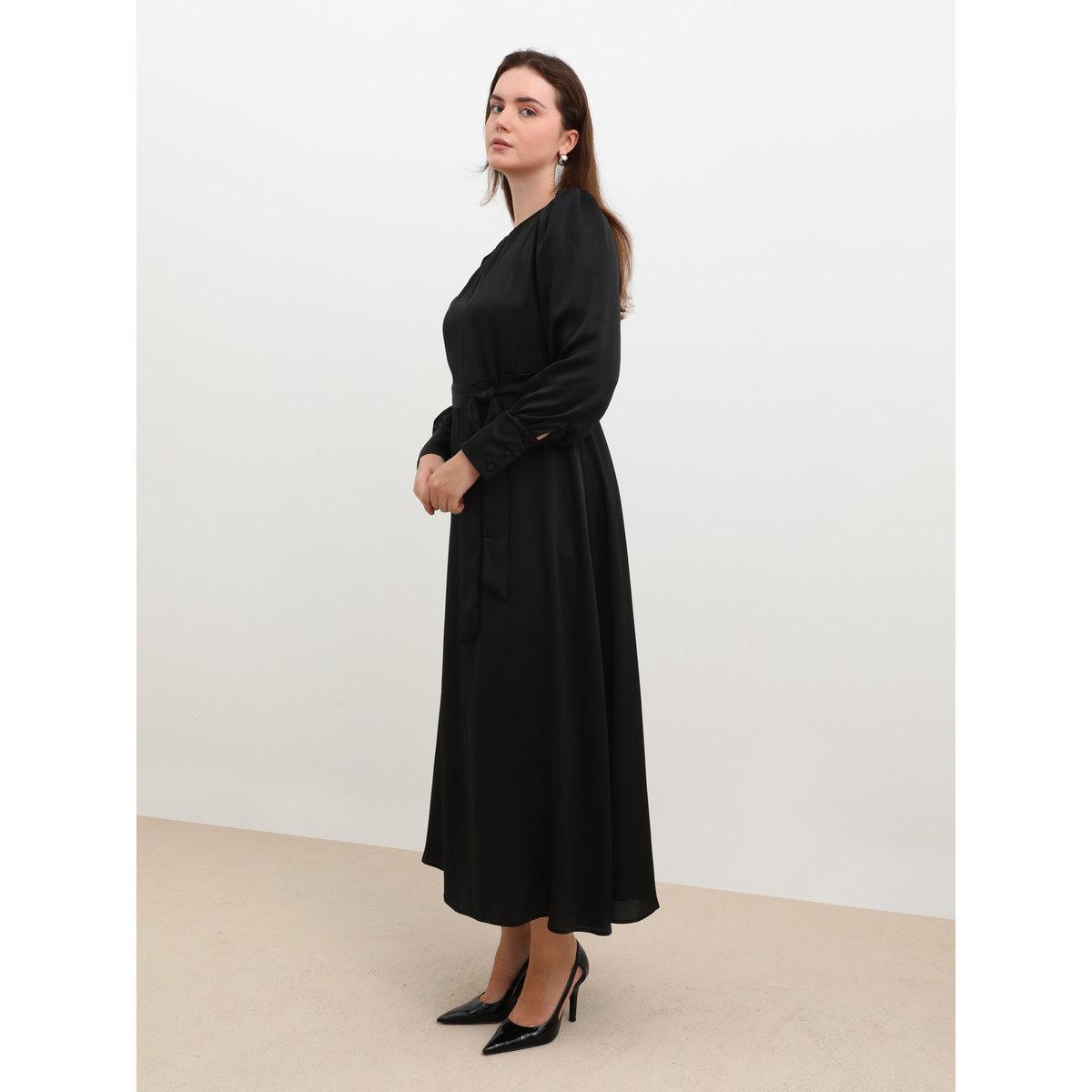 فستان طويل بمقاس كبير بتفاصيل ربطة-women-clothing-dresses-image-3