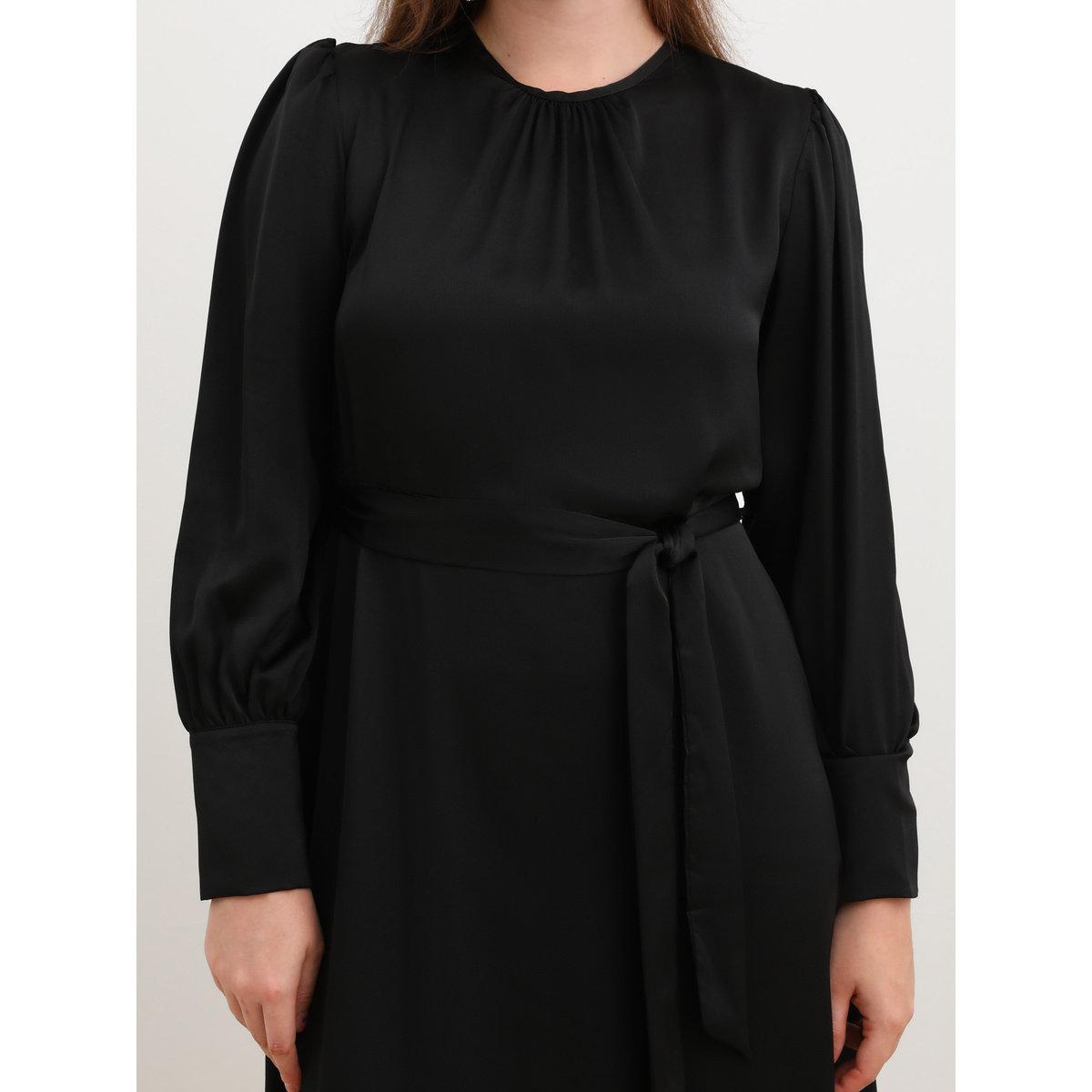 Modanisa X Styli Plus Black Maxi Dress with Self Tie-Belt-women-clothing-dresses-image-4