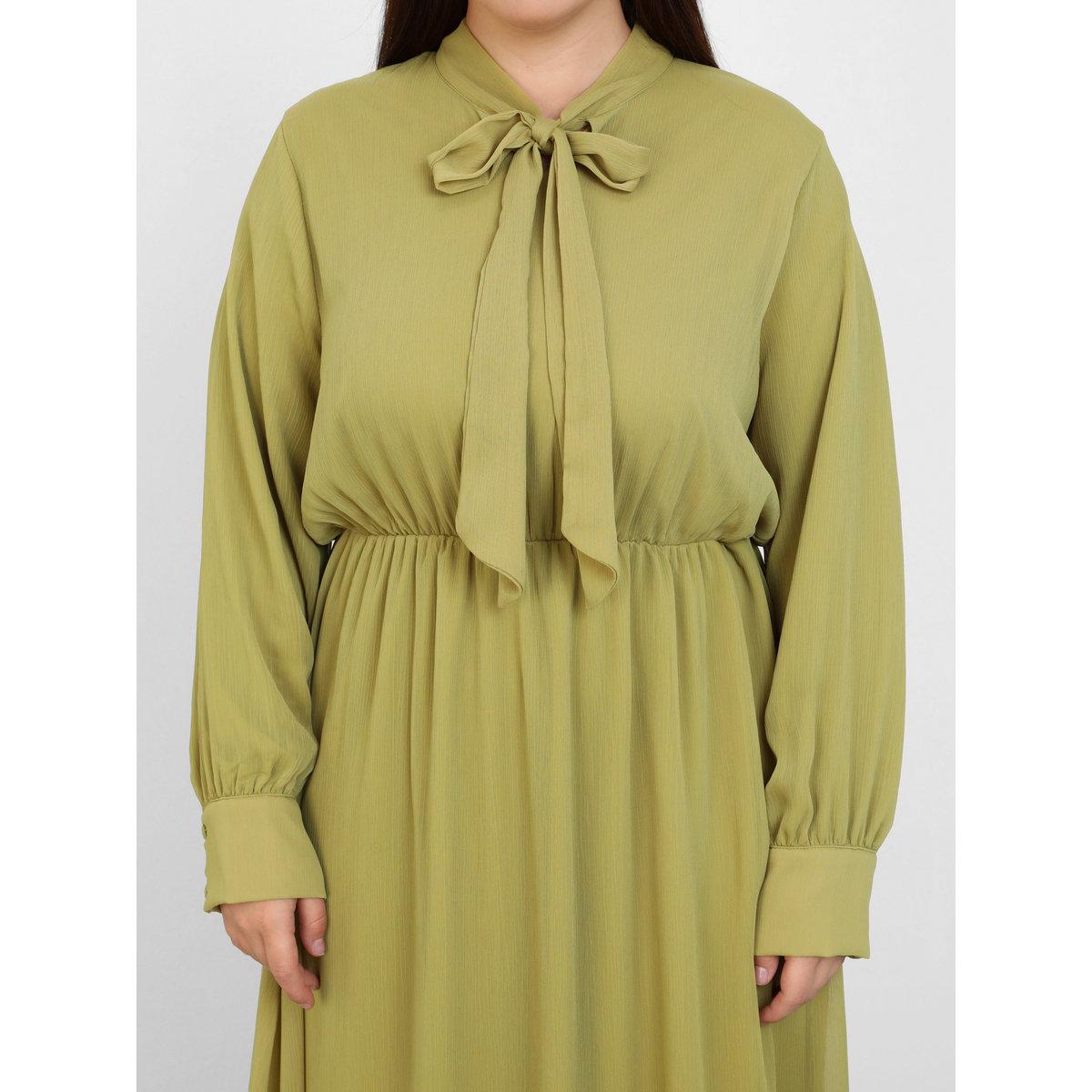 فستان طويل بمقاس كبير بتفاصيل ربطة-women-clothing-dresses-image-3