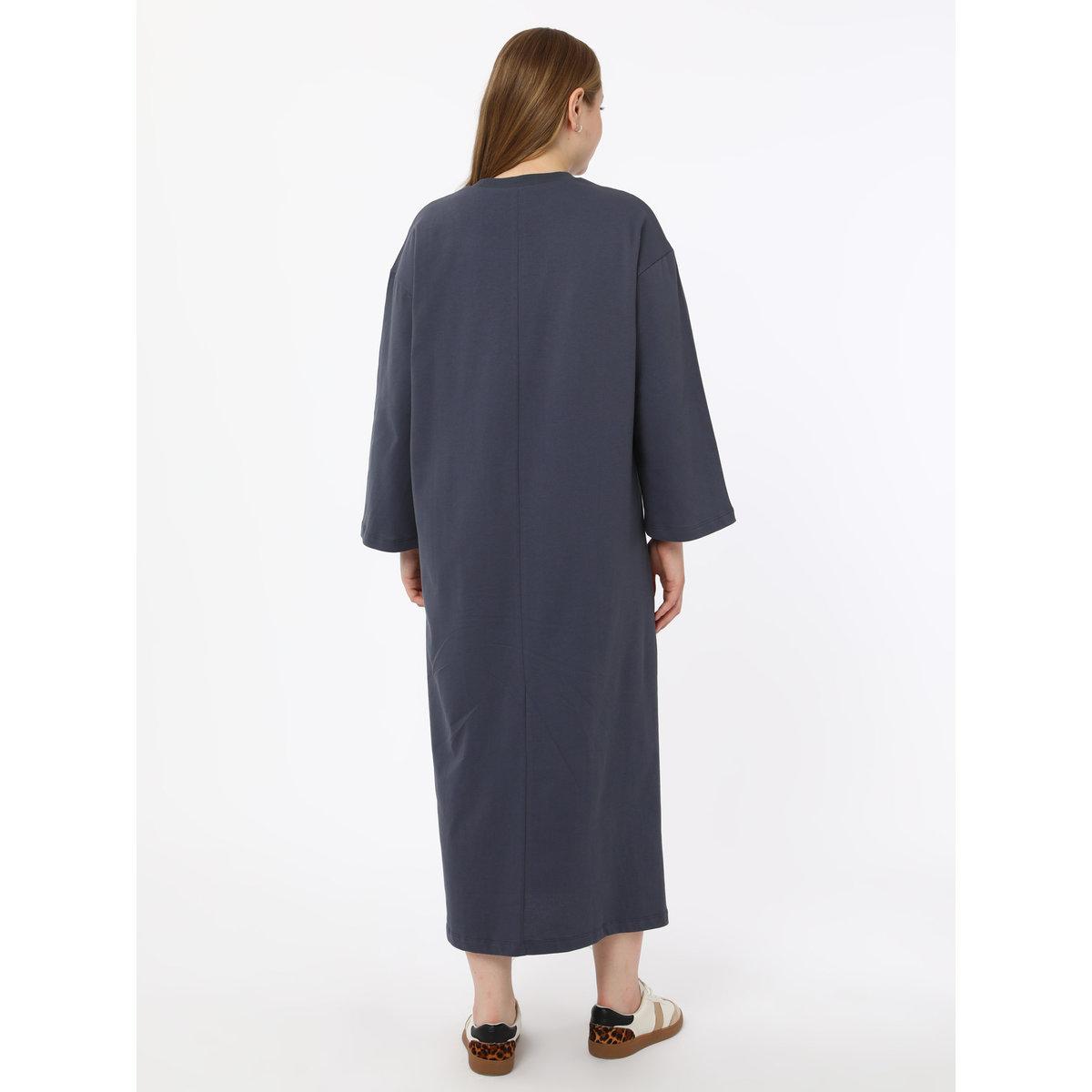 Modanisa X Styli Plus Grey T-Shirt Maxi Dress-women-clothing-dresses-image-6