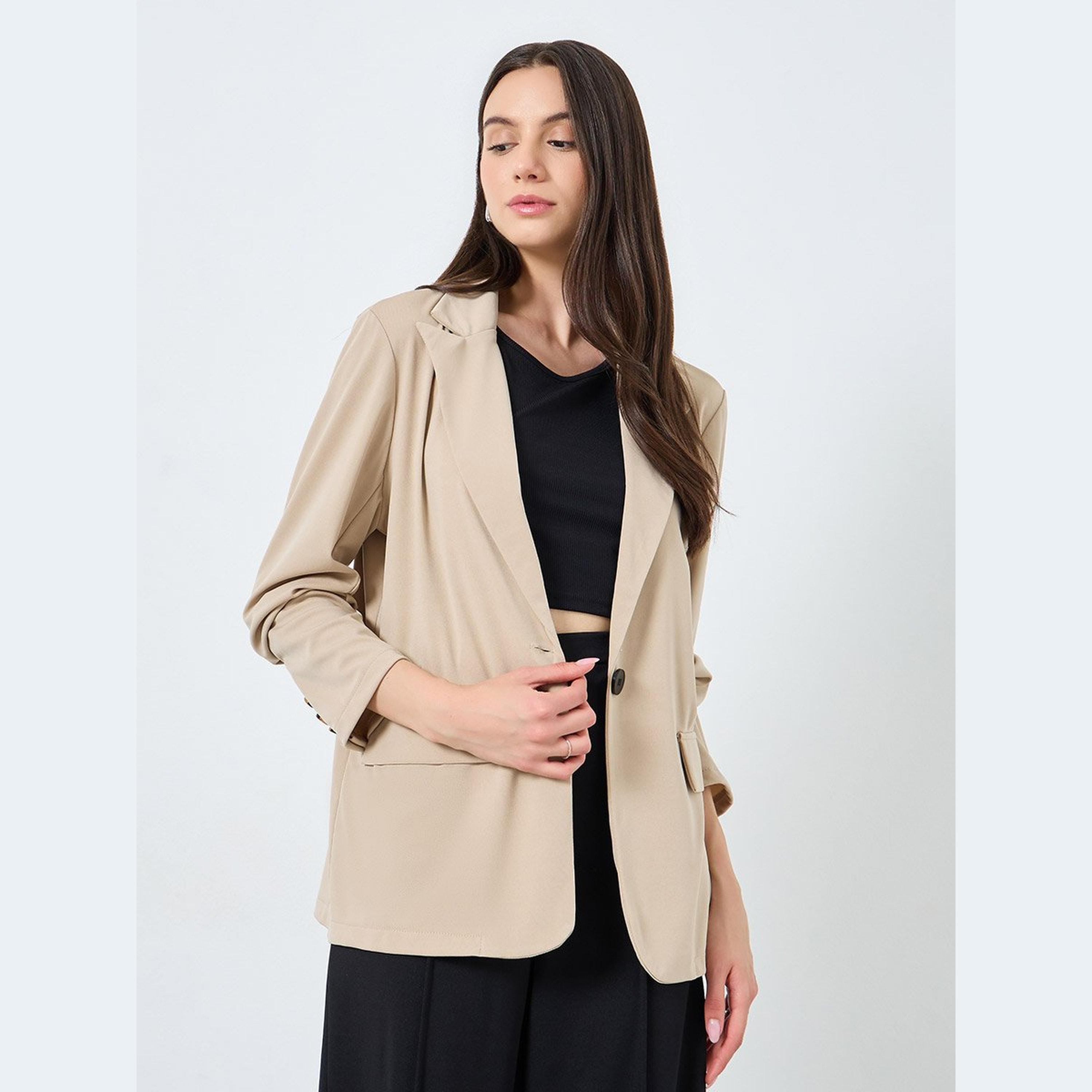 Take Two Solid Casual Blazer with Single Button-women-clothing-coatsandjackets-blazers-image-1