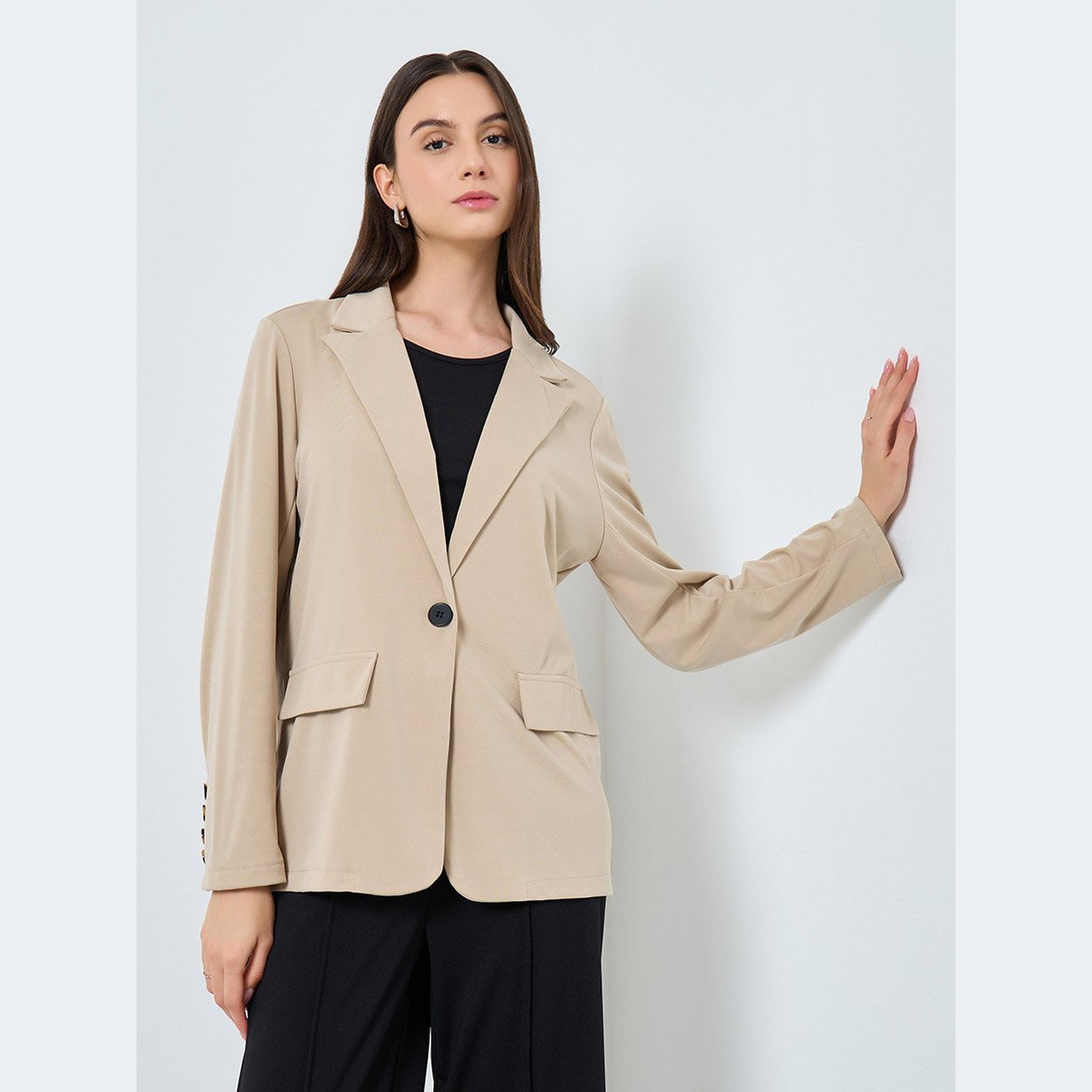 Take Two Solid Casual Blazer with Single Button-women-clothing-coatsandjackets-blazers-image-3