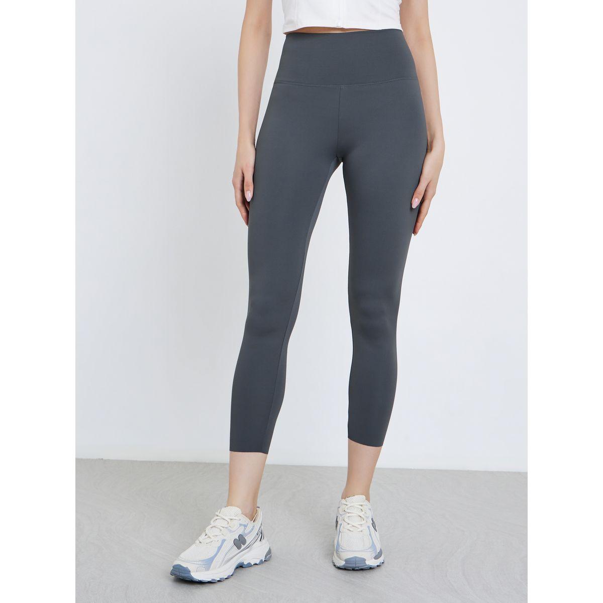 تيك تو - بنطال ضيق رمادي سادة-women-clothing-bottoms-leggings-image-2