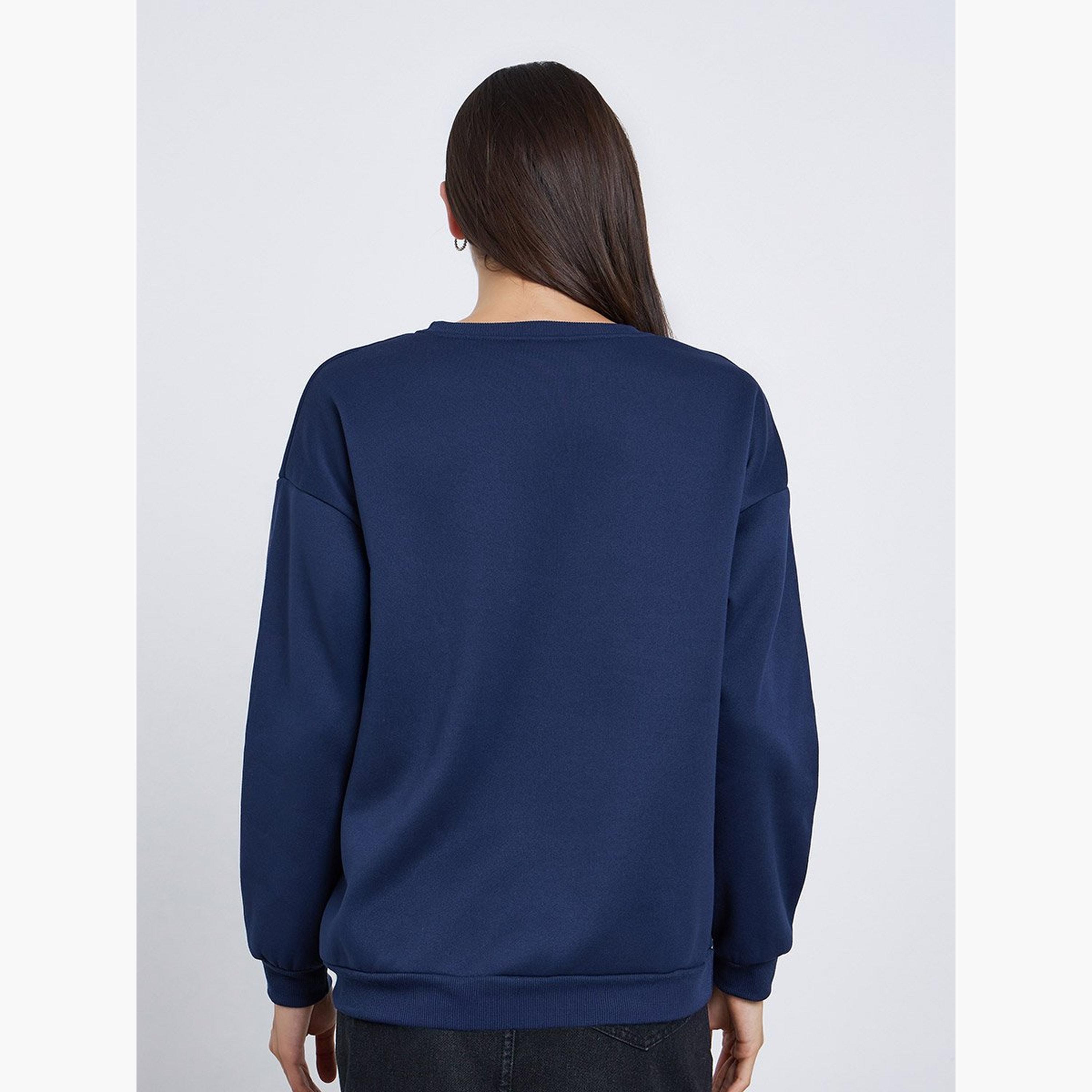 تيك تو - سويت شيرت أزرق داكن قصة عادية-women-clothing-hoodiesandsweatshirts-sweatshirts-image-5
