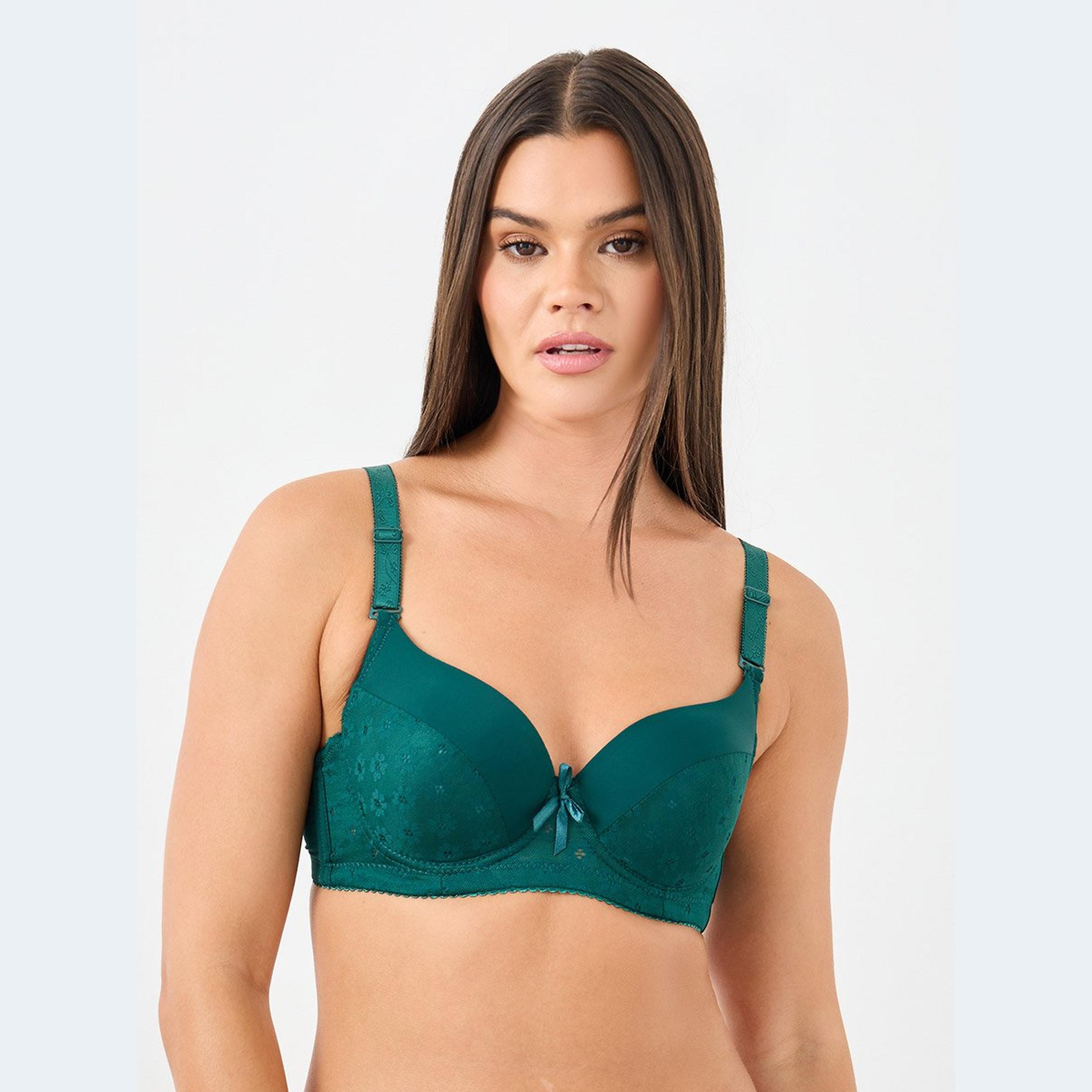 Styli Jacquard Panel Padded Wired Bra-women-clothing-lingerie-bras-image-1