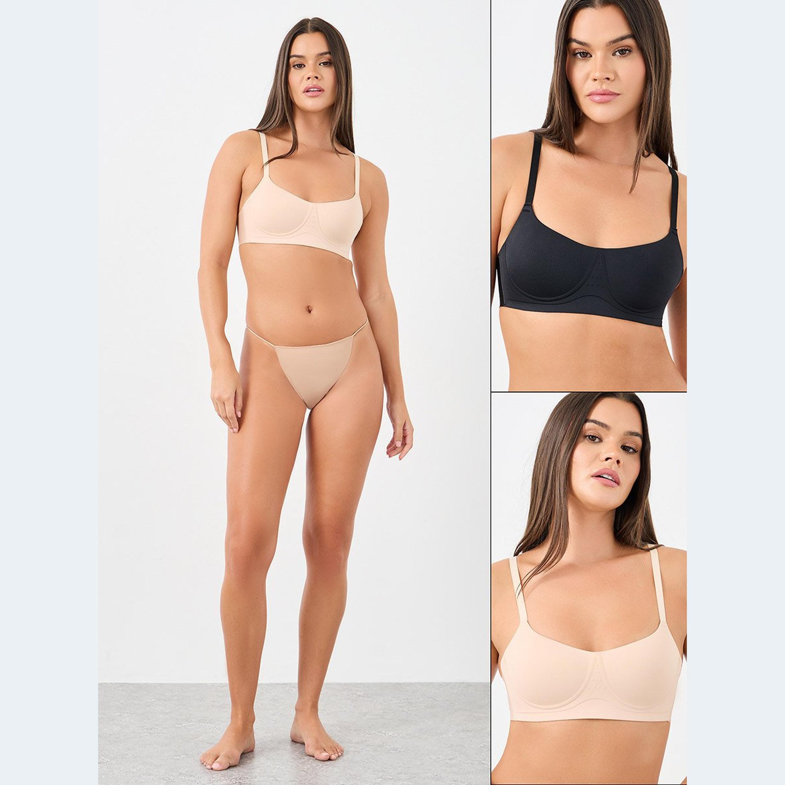 ستايلي - حمالة صدر تي شيرت بكأس مصبوب- قطعتين-women-clothing-lingerie-bras-image-1