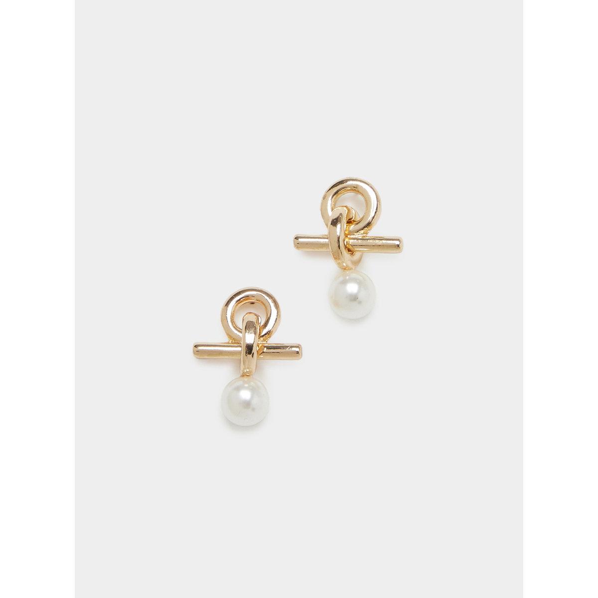 Styli Embellished Faux Pearl Earrings-women-watchesandjewellery-jewellery-earrings-image-1