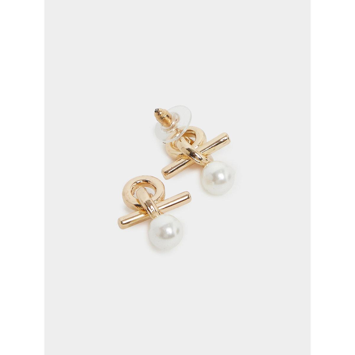 Styli Embellished Faux Pearl Earrings-women-watchesandjewellery-jewellery-earrings-image-2